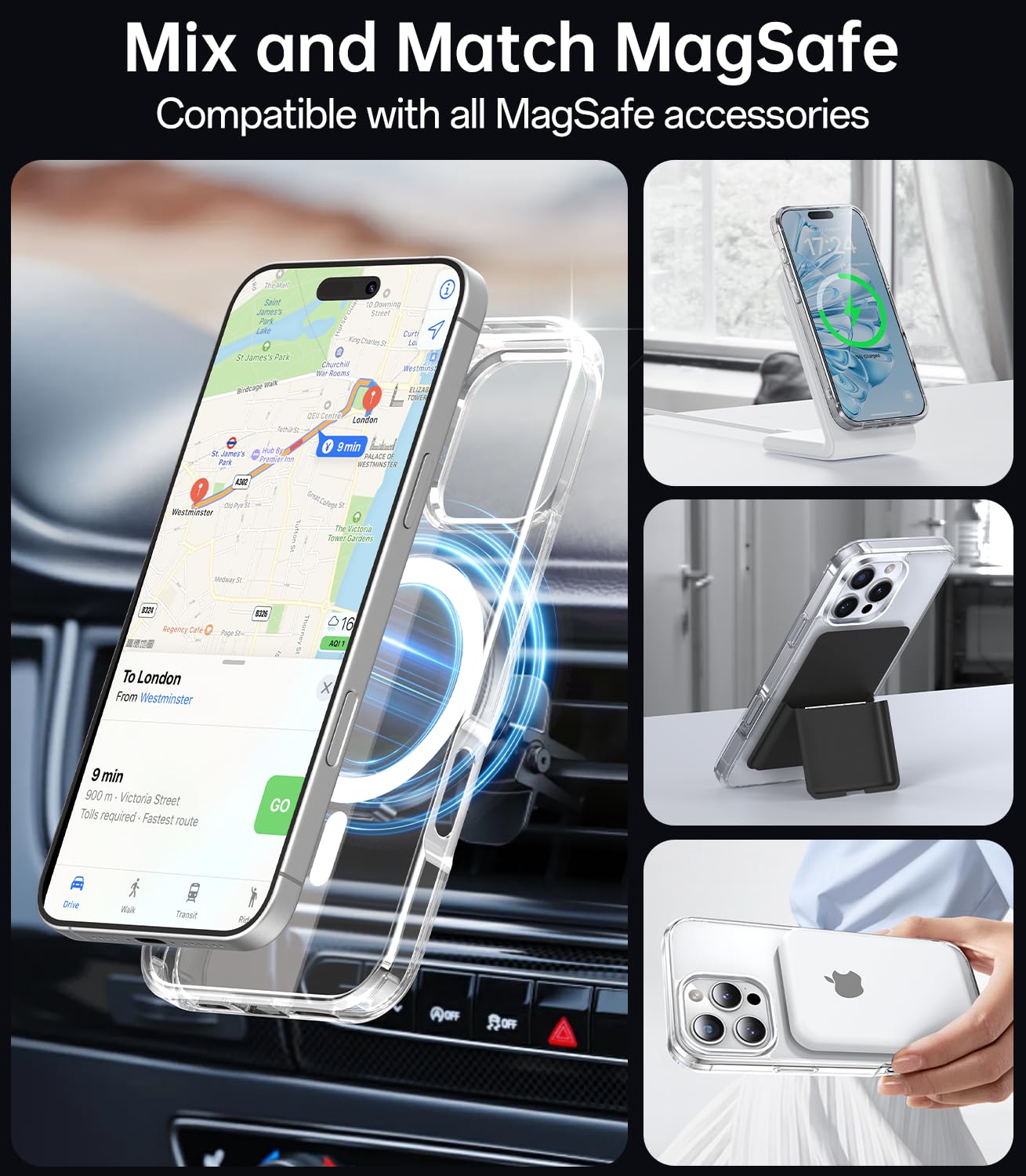 Foto 5 pulgar | Funda Magnética Meifigno Para Iphone 16 Pro De 6,3 Pulgadas Con Protectores - Venta Internacional.