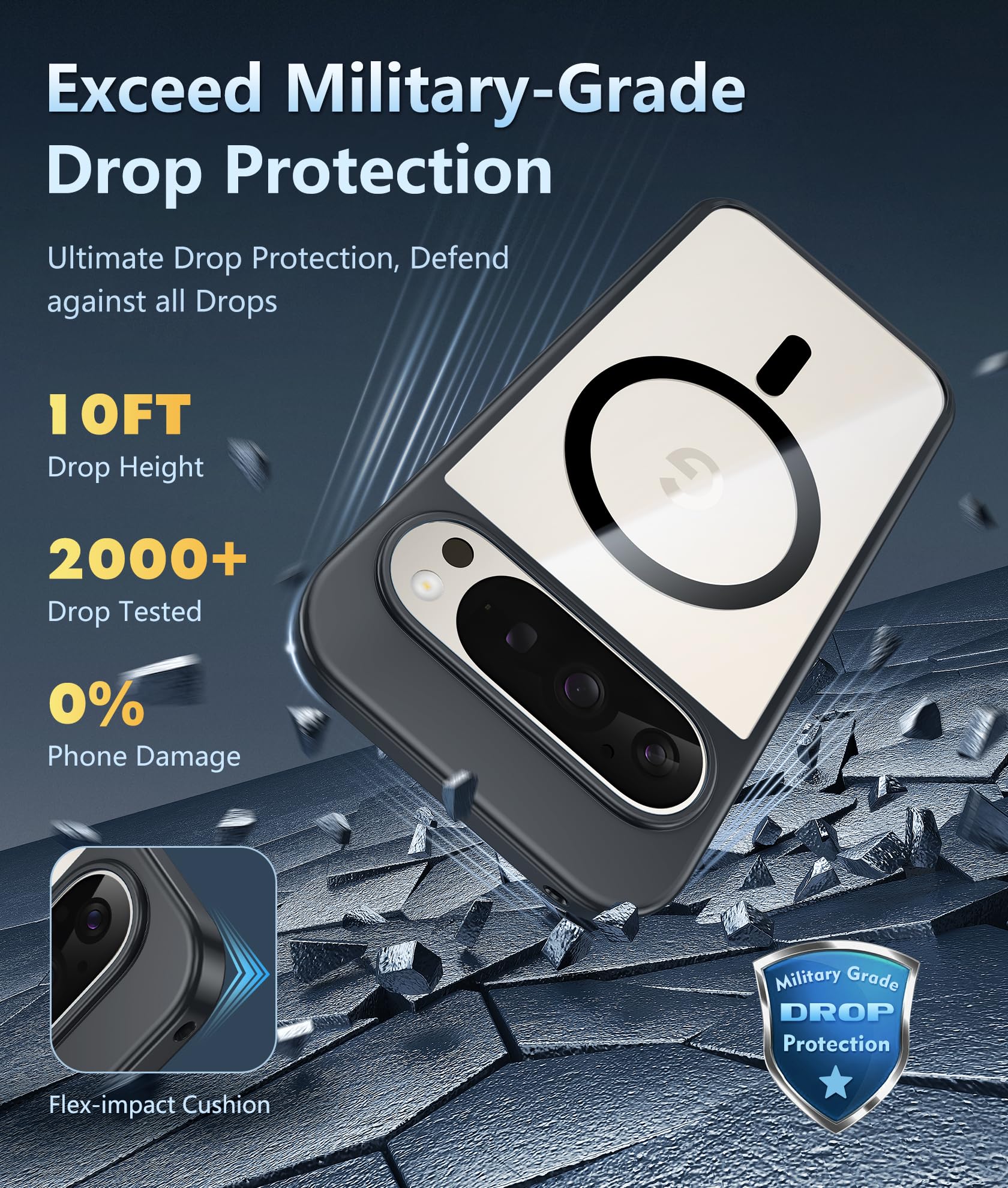 Foto 5 pulgar | Funda De Teléfono Fntcase Para Google Pixel 9/9 Pro Magnética Transparente - Venta Internacional.