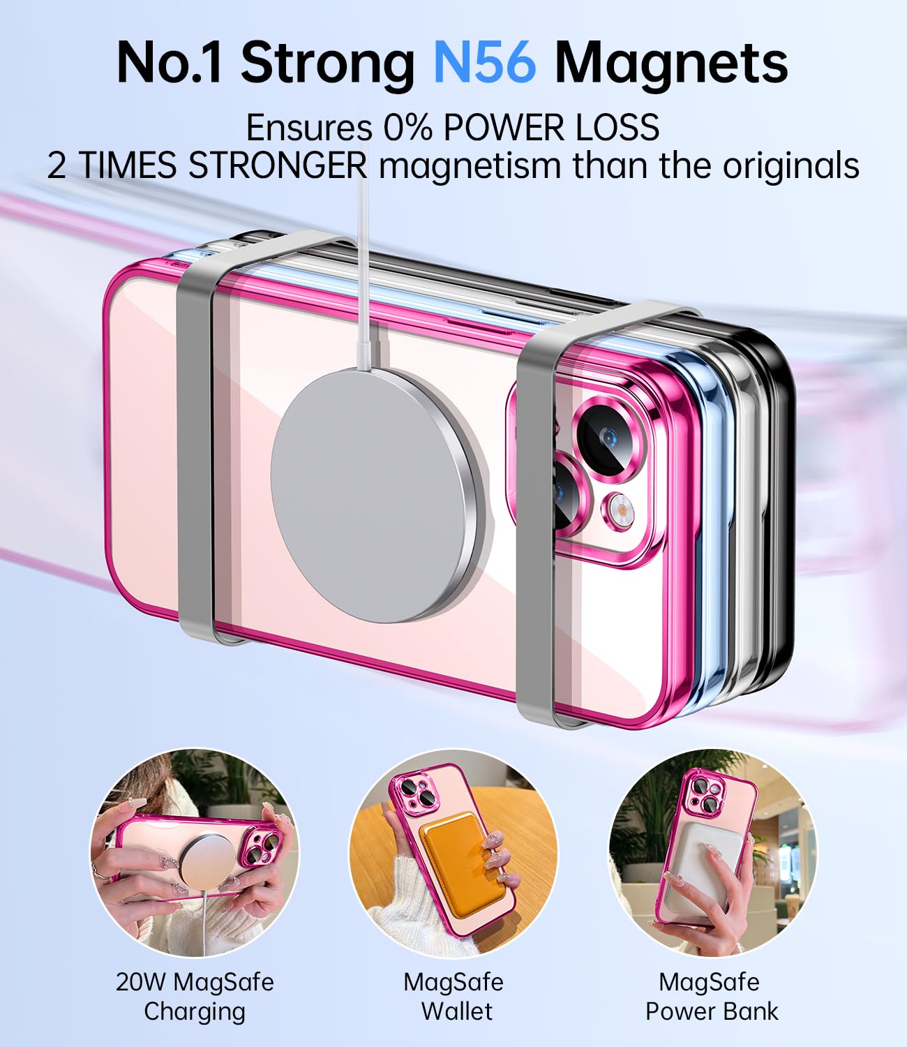 Foto 7 pulgar | Funda Magnética Jueshituo Para Iphone 15 Plus Barbie Pink - Venta Internacional.