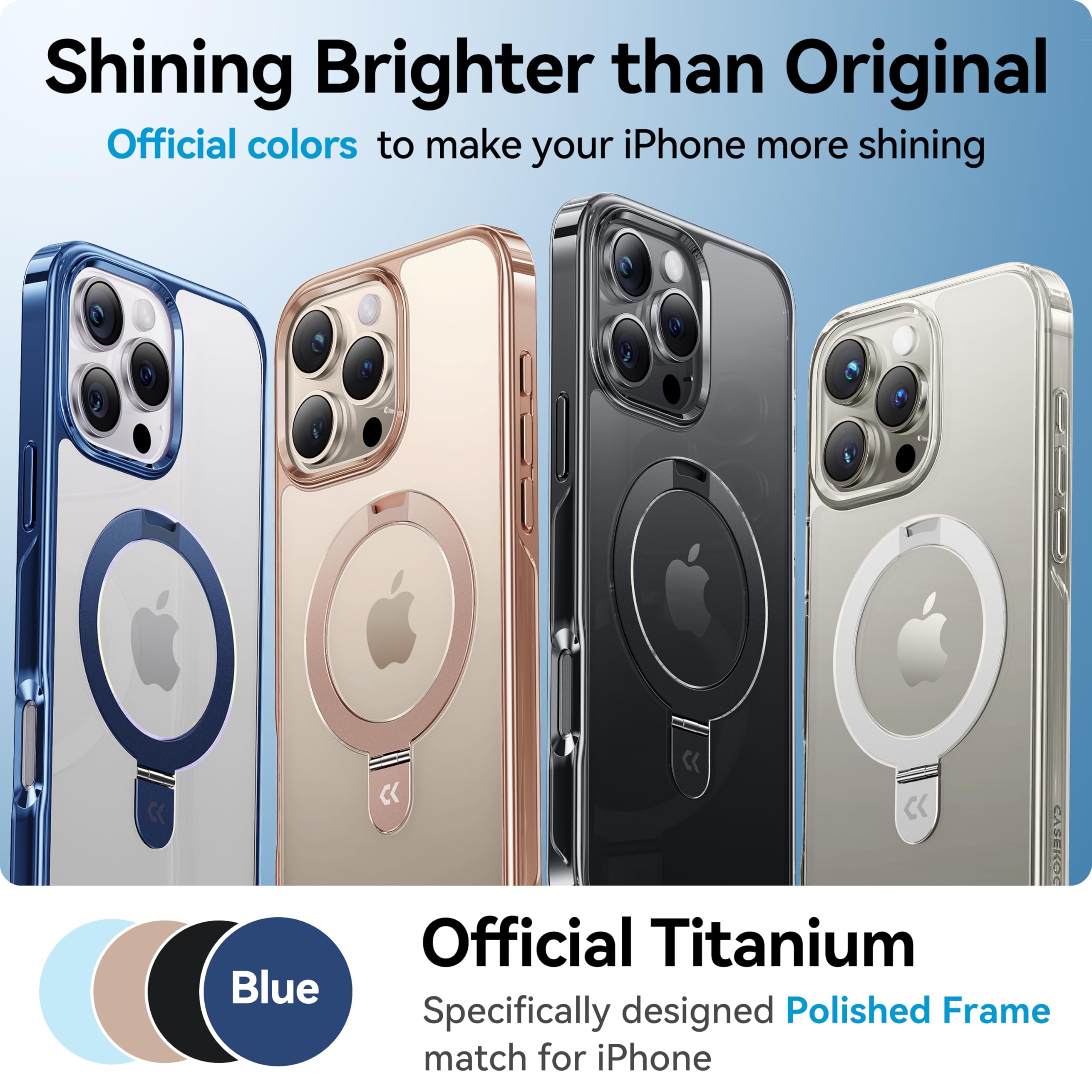 Foto 3 pulgar | Funda De Teléfono Casekoo Blue Titanium Para Iphone 16 Pro Max 6.9 Pulgadas - Venta Internacional.