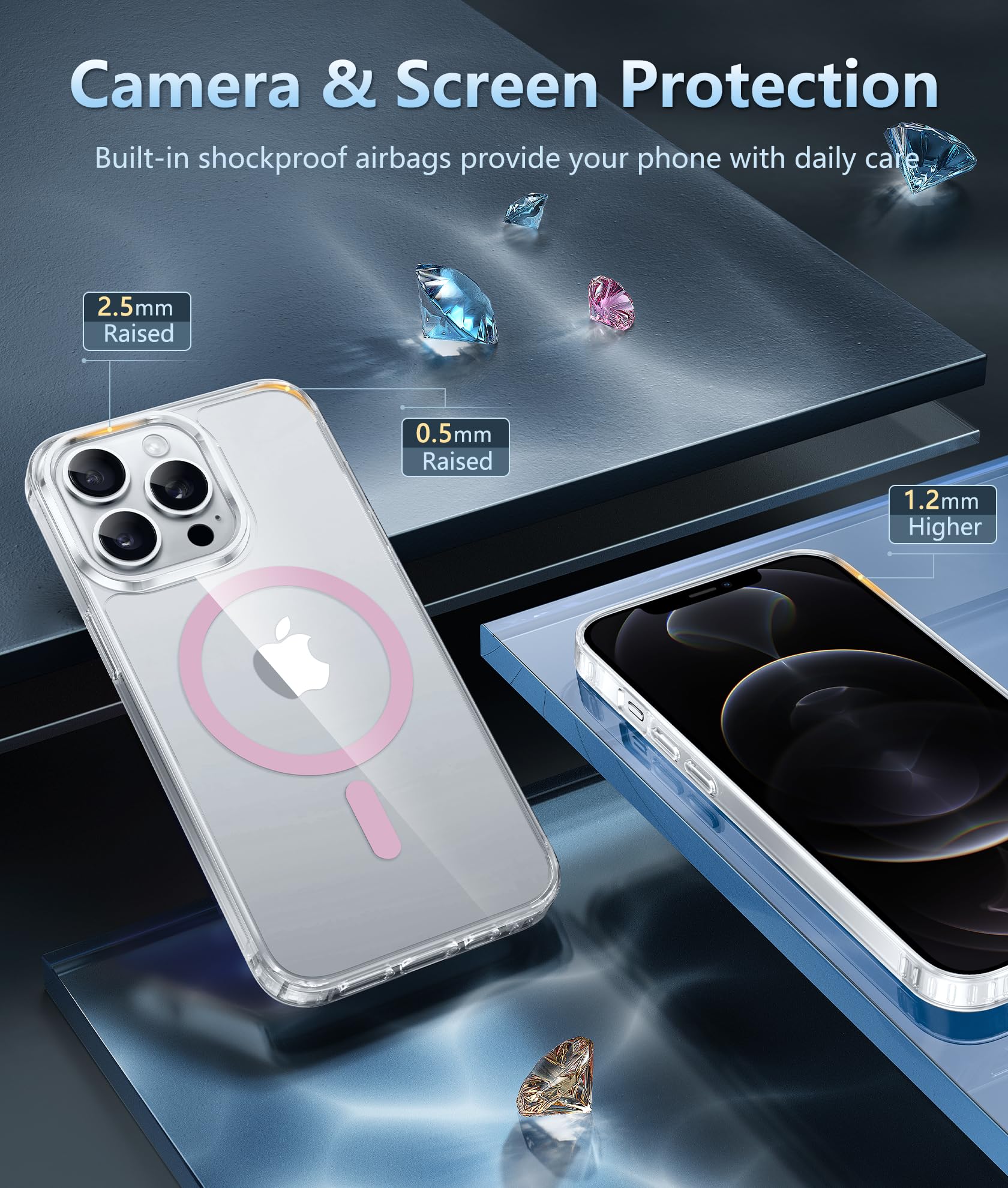 Foto 6 pulgar | Funda De Teléfono Fntcase Para Iphone 12 Pro Max Magnetic Clear - Venta Internacional.