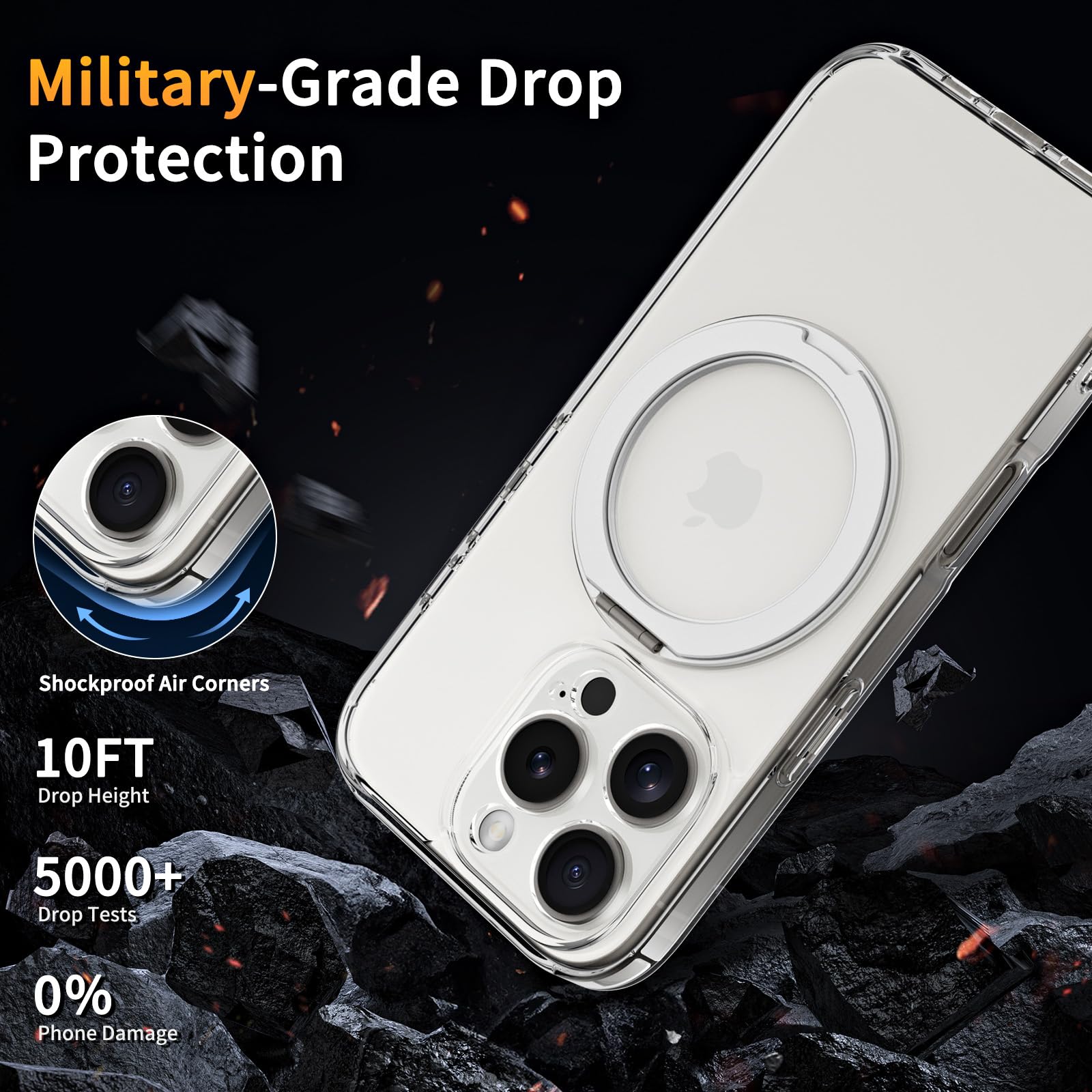 Foto 5 pulgar | Funda Magnética Coolqo Para Iphone 16 Pro Silver - Venta Internacional.