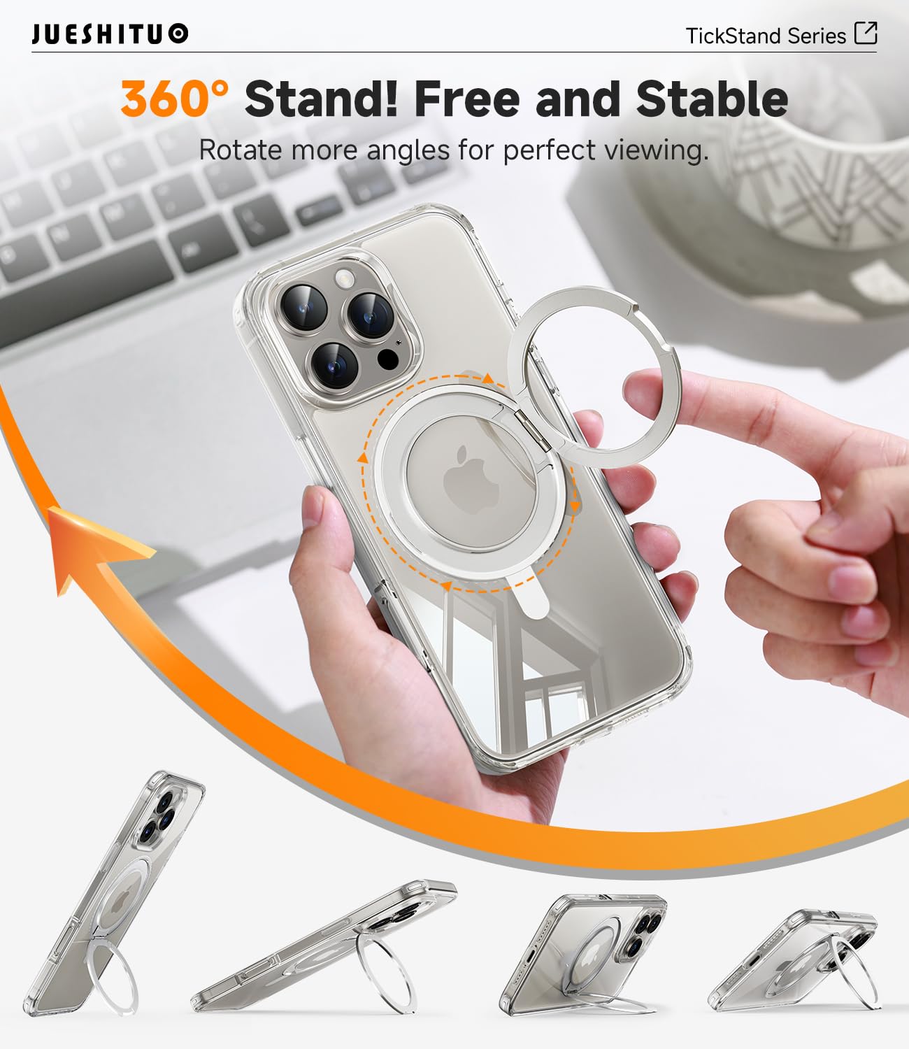 Foto 4 pulgar | Funda Jueshituo 3 En 1 De La Serie Tickstand Para Iphone 16 Pro De 6.3 Pulgadas - Venta Internacional.