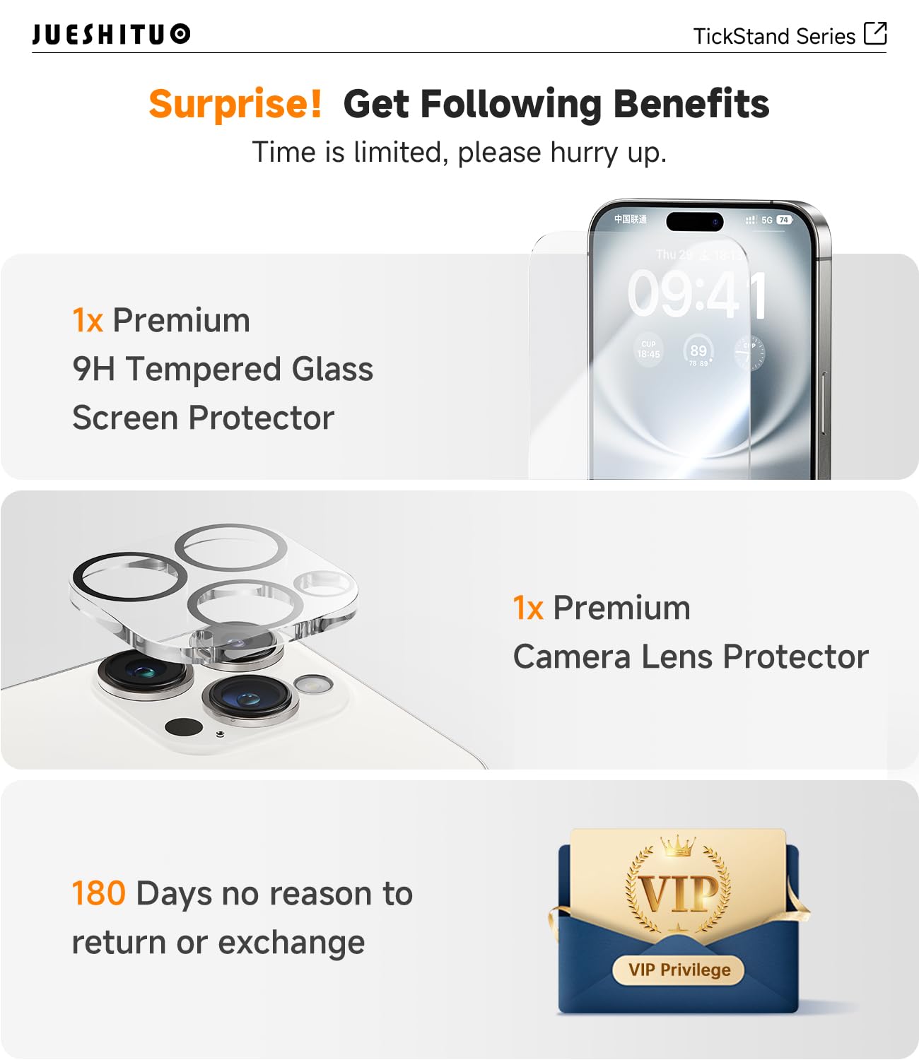 Foto 6 | Funda Jueshituo 3 En 1 De La Serie Tickstand Para Iphone 16 Pro De 6.3 Pulgadas - Venta Internacional.