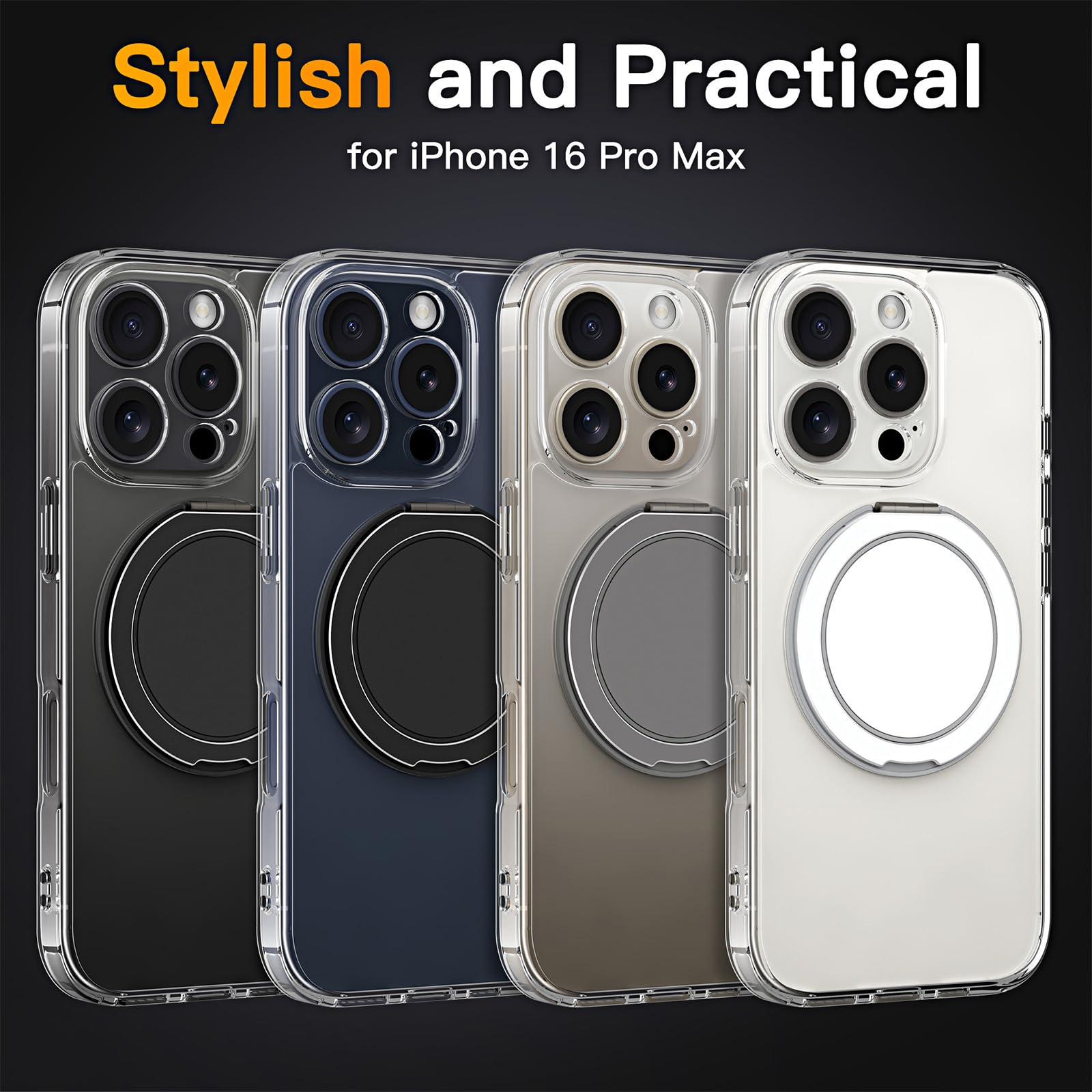 Foto 3 pulgar | Funda Magnética Coolqo Para Iphone 16 Pro Max Gris - Venta Internacional.