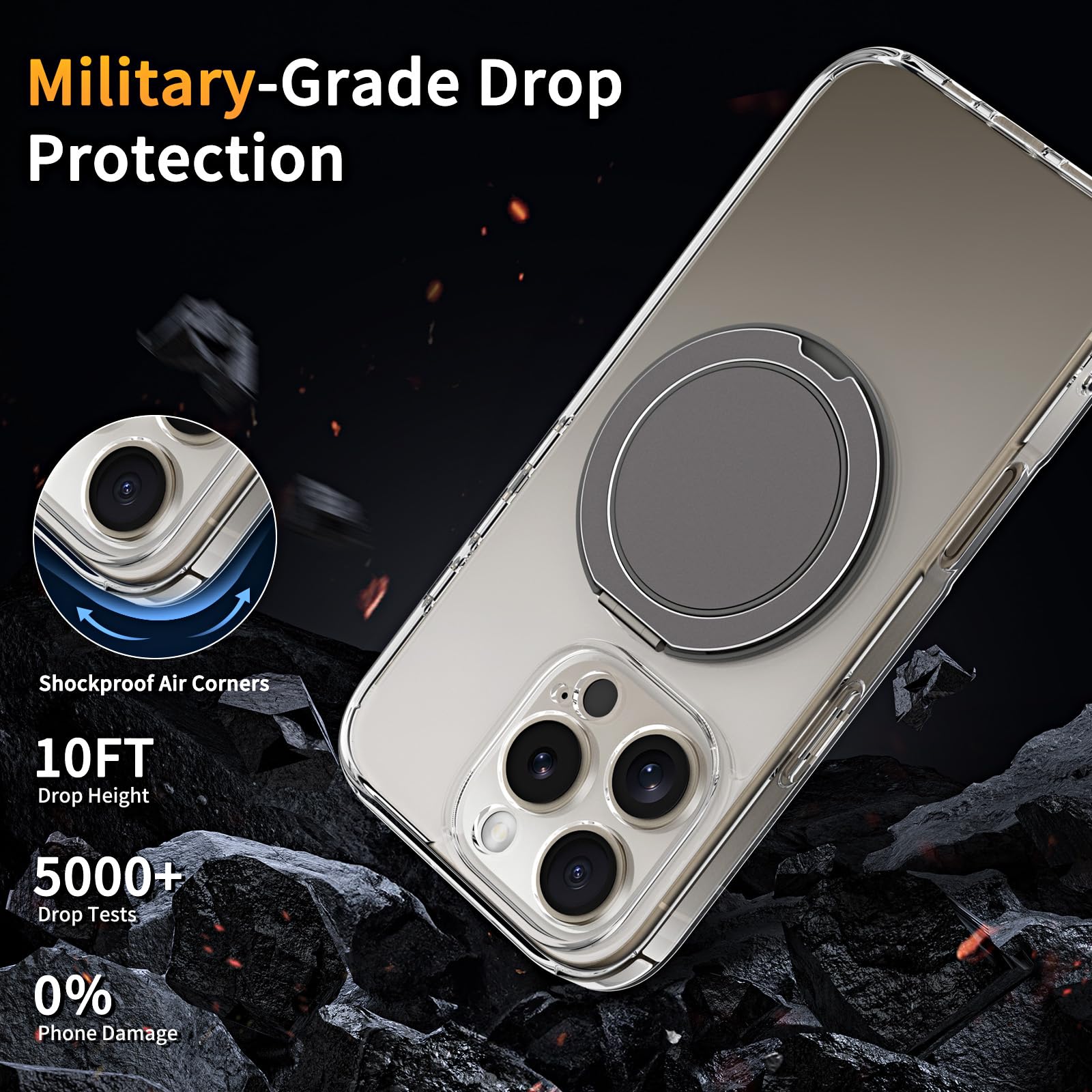 Foto 6 pulgar | Funda Magnética Coolqo Para Iphone 16 Pro Max Gris - Venta Internacional.