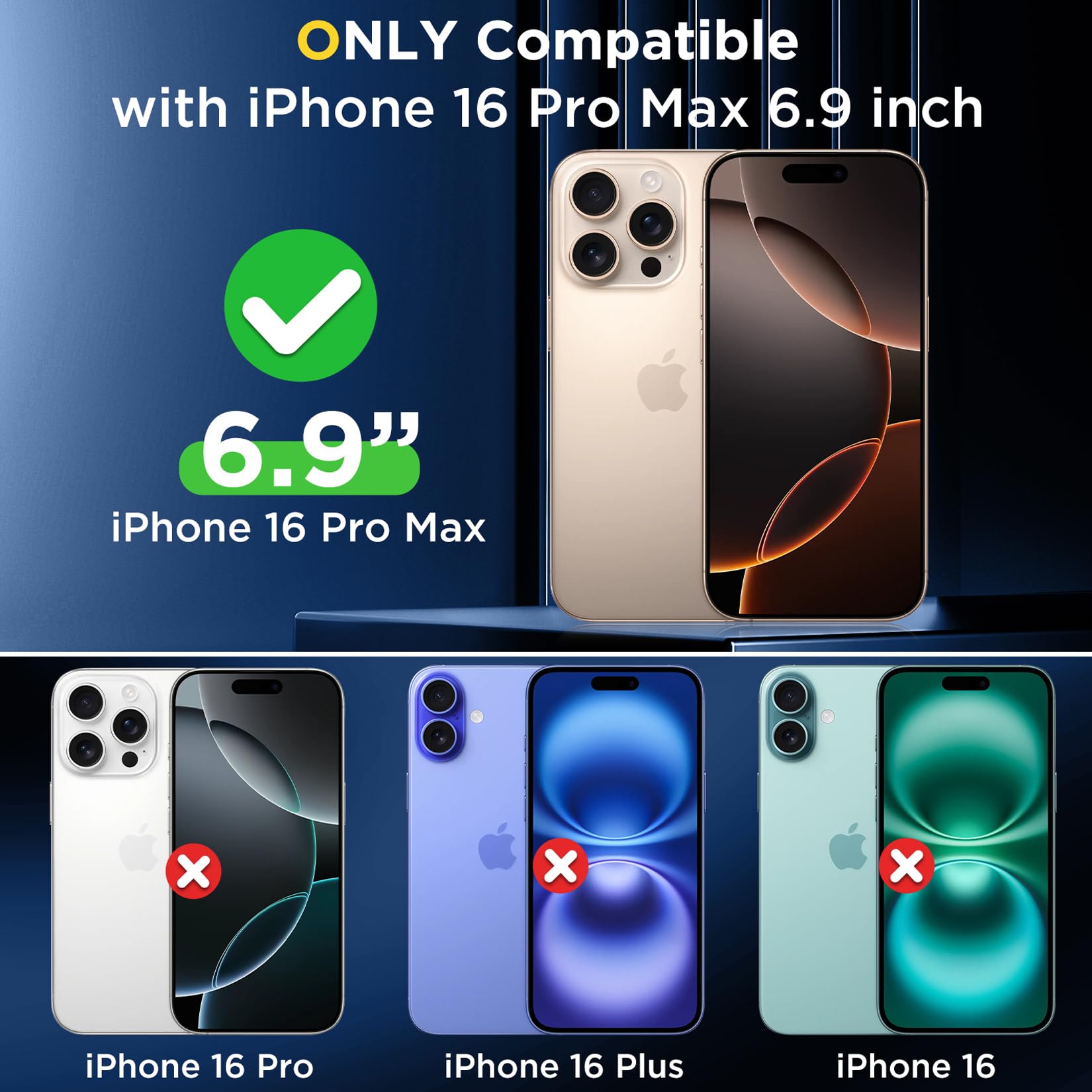 Foto 3 pulgar | Funda De Teléfono Spidercase Para Iphone 16 Pro Max Con Protectores De Pantalla - Venta Internacional.