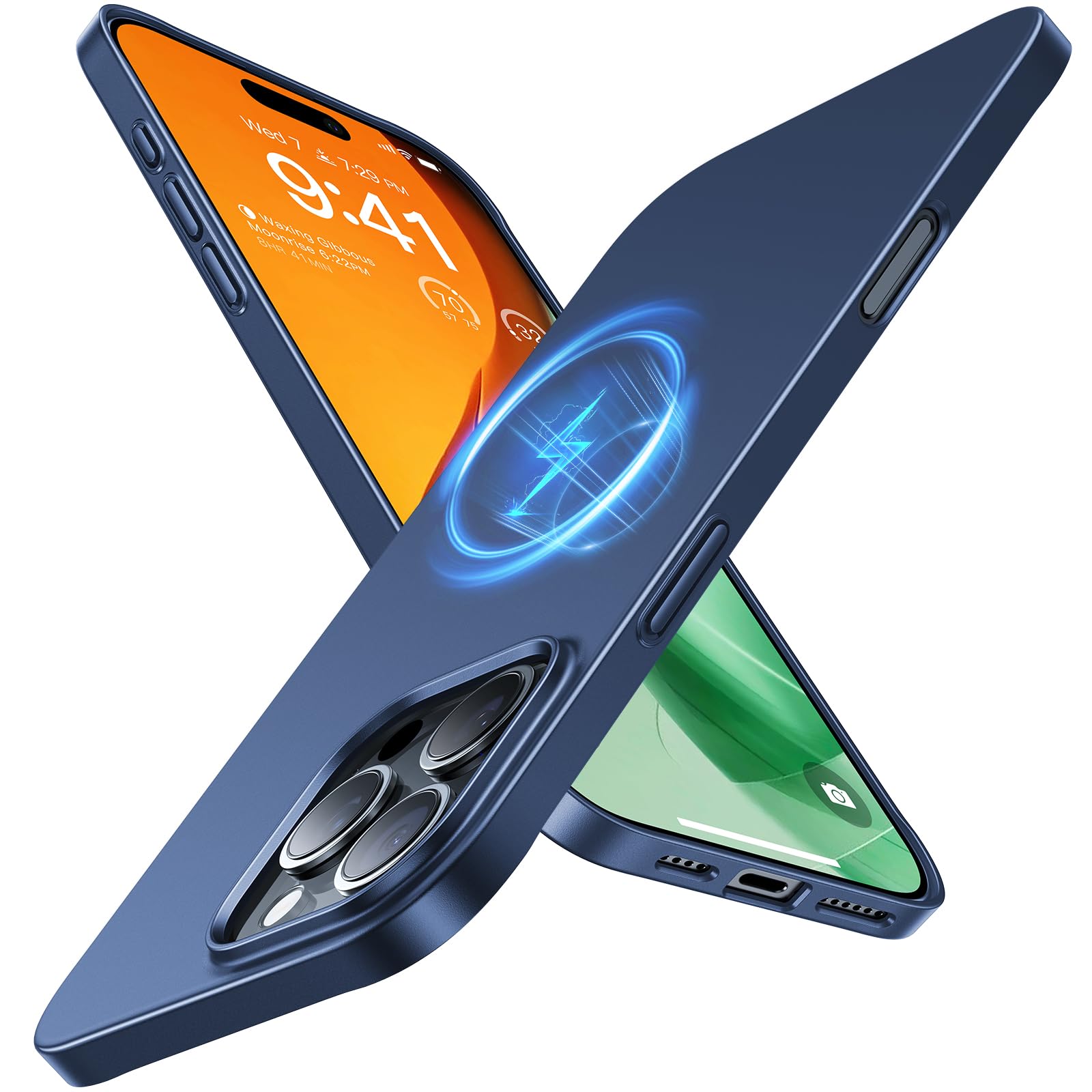 Foto 1 | Funda De Teléfono Torras Magnetic Slim Fit Para Iphone 16 Pro, Color Azul - Venta Internacional.