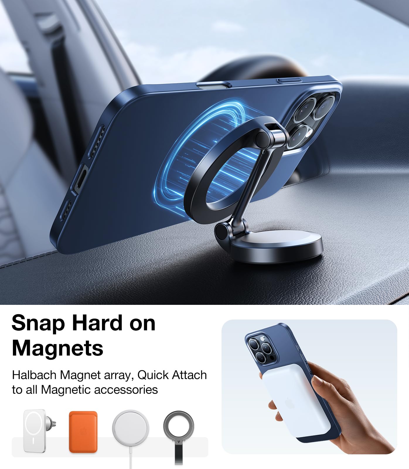 Foto 4 pulgar | Funda De Teléfono Torras Magnetic Slim Fit Para Iphone 16 Pro, Color Azul - Venta Internacional.