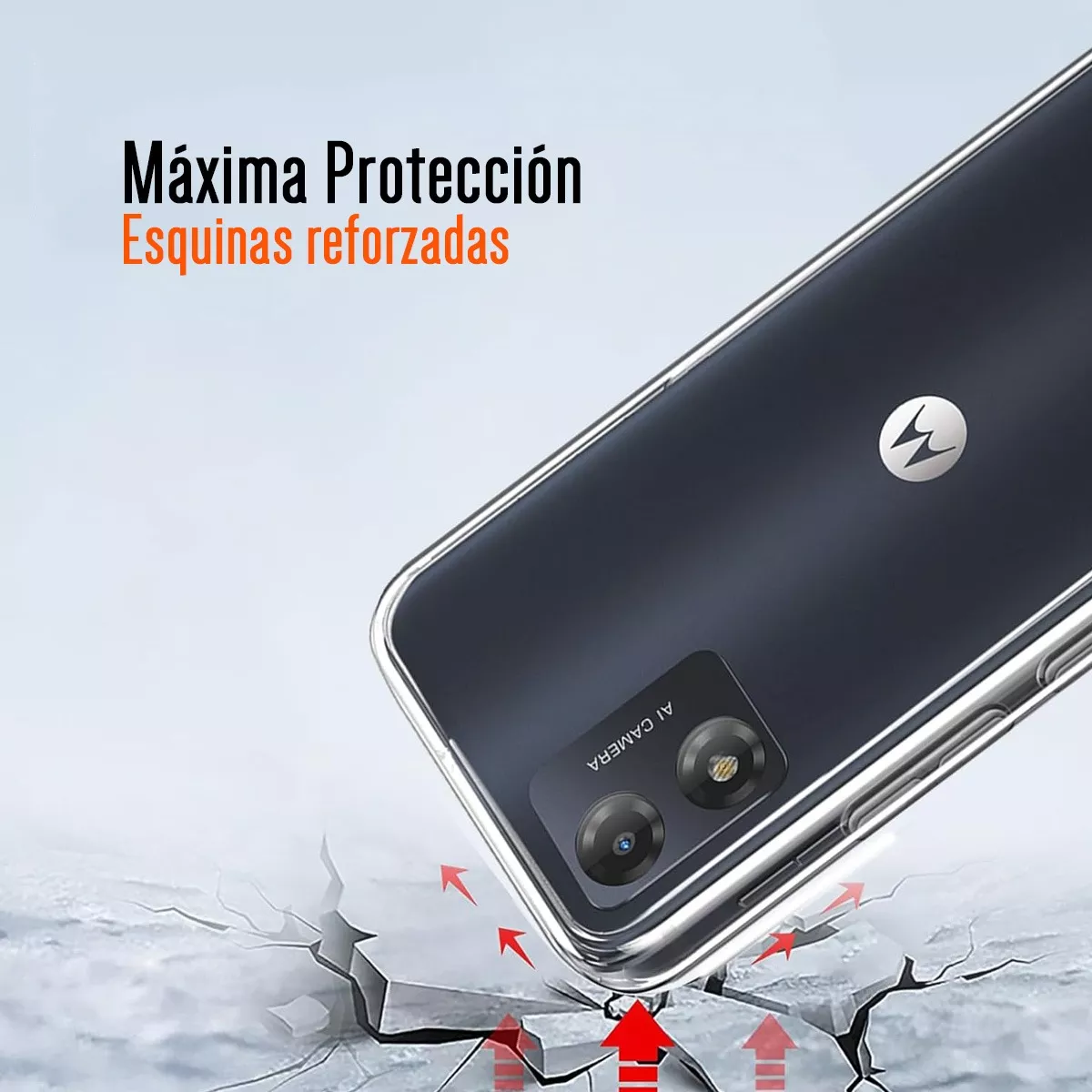 Foto 4 pulgar | Funda Para Moto E13 Hybrid Clear Case Premium Tpu Reforzado