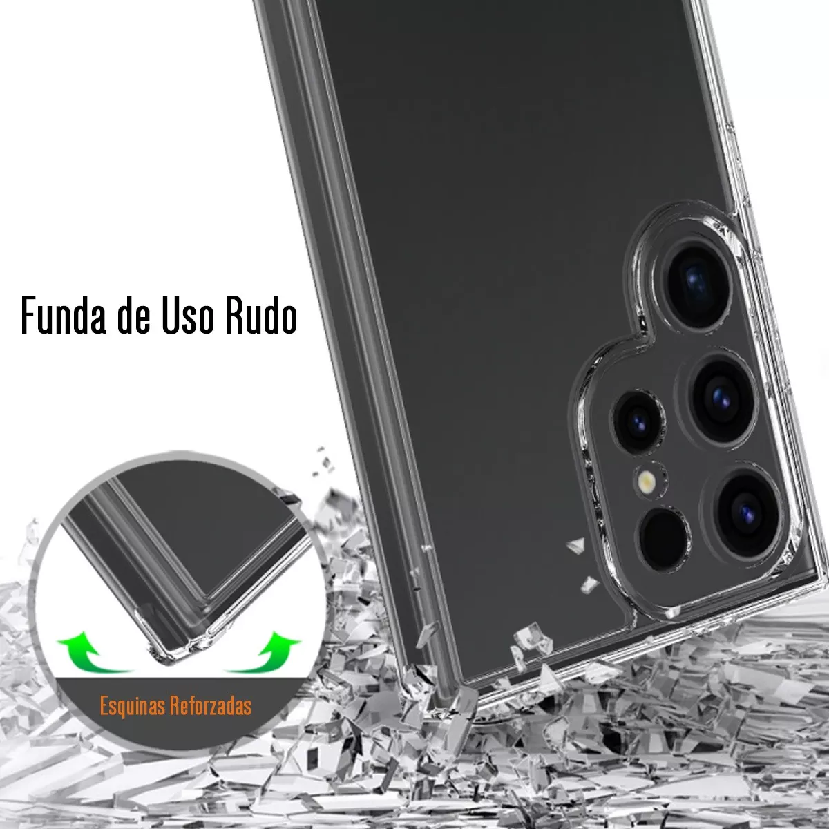 Foto 4 pulgar | Funda Para Galaxy S22 Ultra Hybrid Clear Case Premium Reforzado