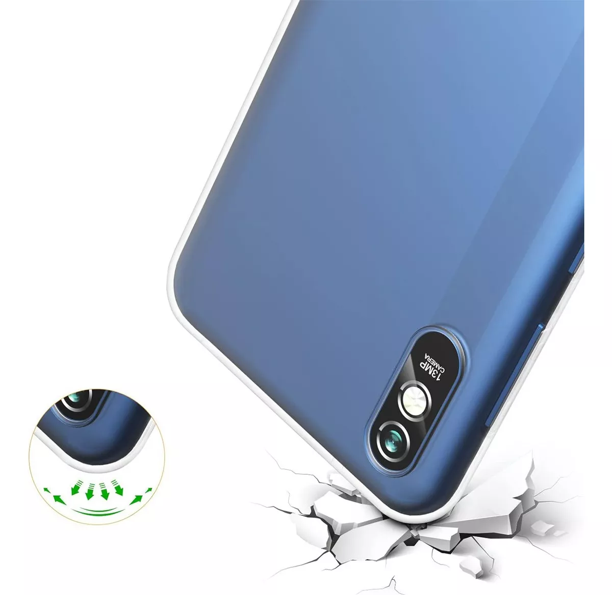 Foto 3 pulgar | Funda Para Xiaomi Redmi 9a Hybrid Clear Protector Premium Reforzado