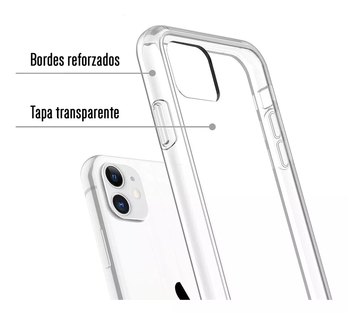 Foto 3 pulgar | Funda Para Iphone 11 Hybrid Clear Case Rigida Reforzado
