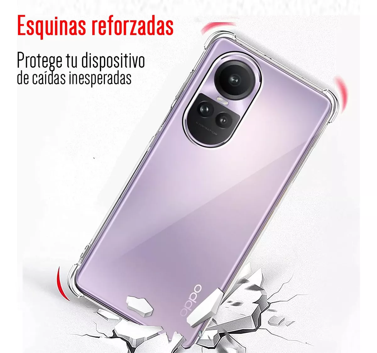 Foto 2 | Funda Para Oppo Reno 10 Pro/ 10 Acrigel Esquinas Reforzadas Transparente