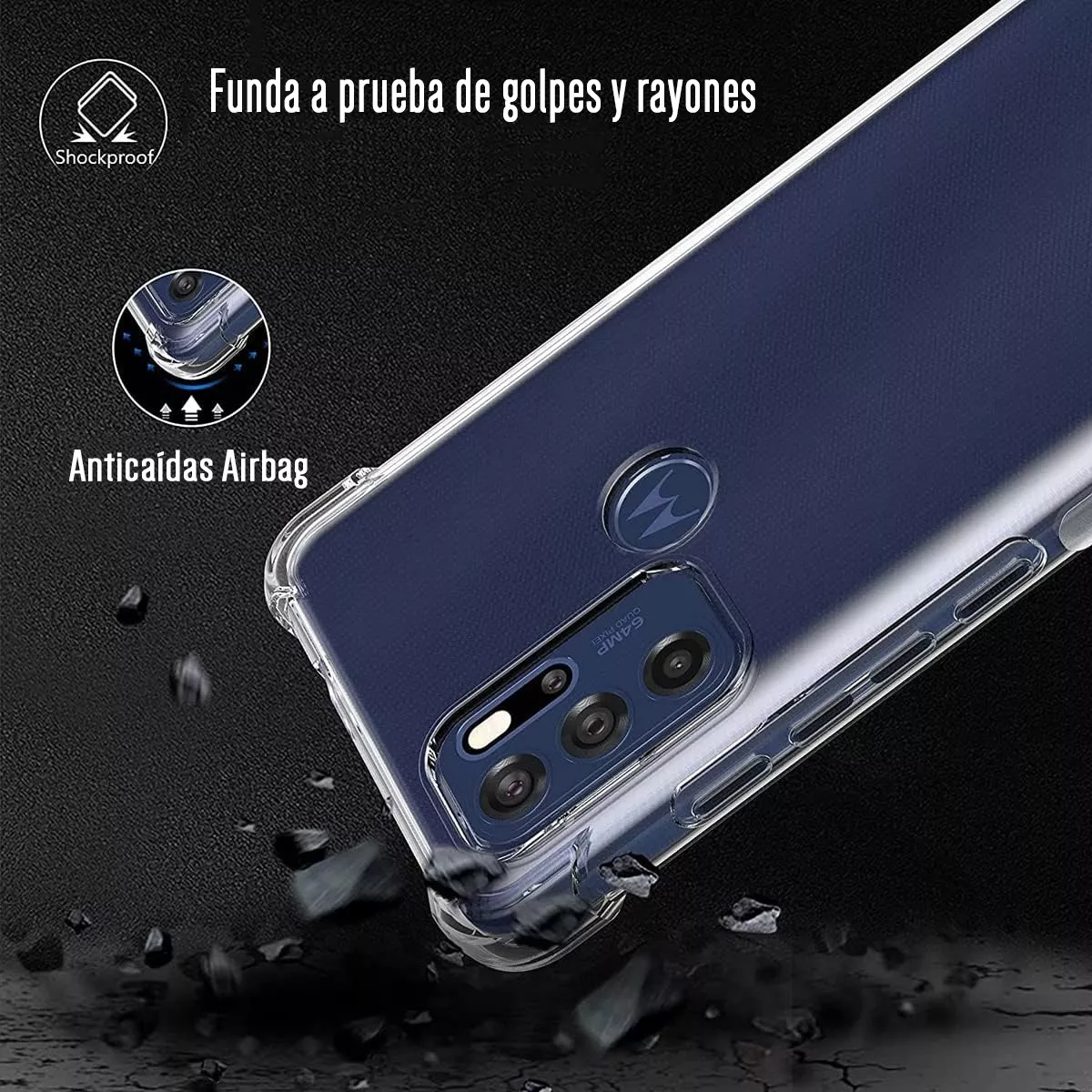 Foto 3 pulgar | Funda Para Moto G60s Acrigel Esquinas Reforzadas Uso Rudo Color Transparente