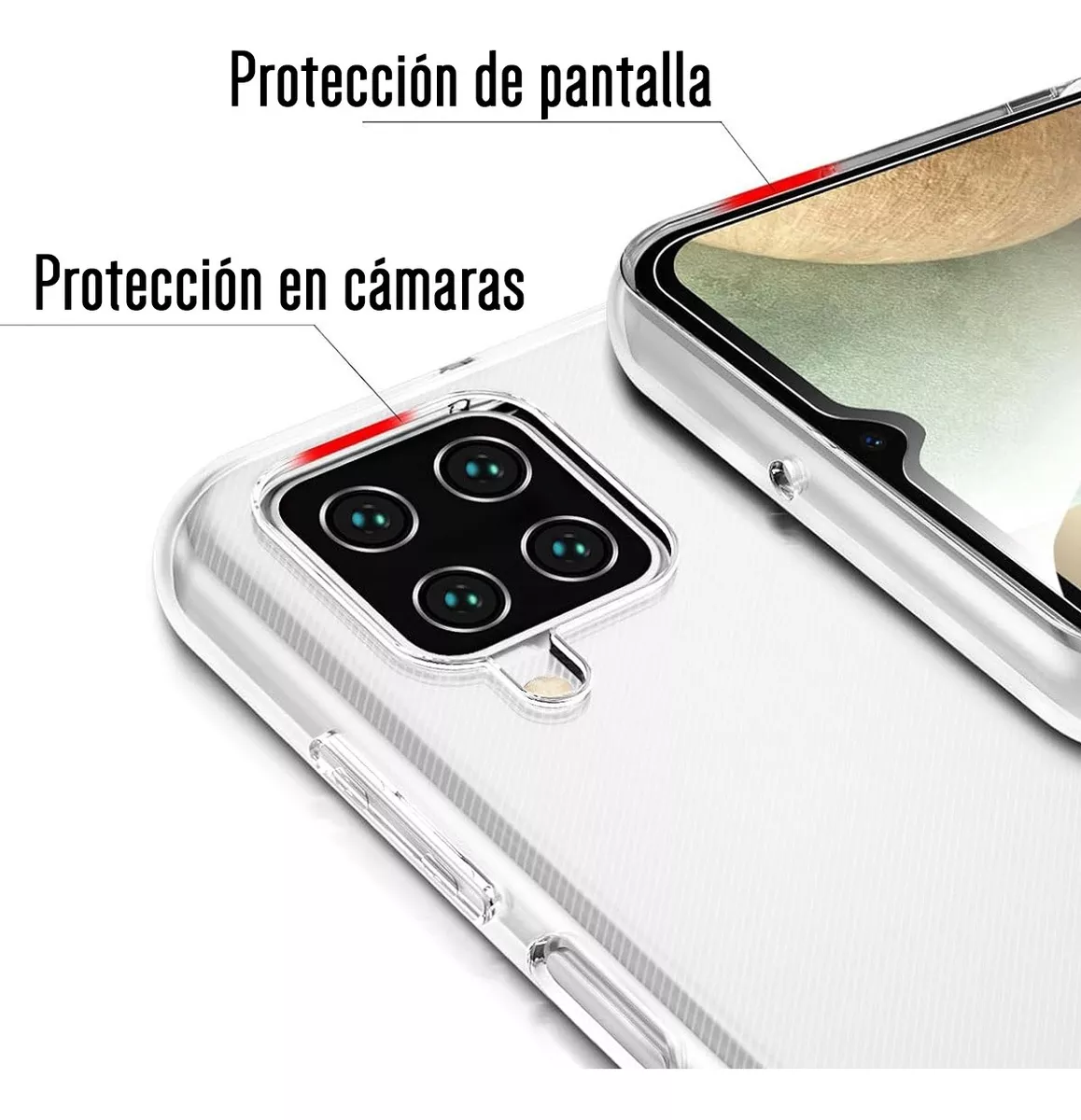 Foto 3 pulgar | Funda Para Galaxy A12 Hybrid Clear Kiosla Protector Premium