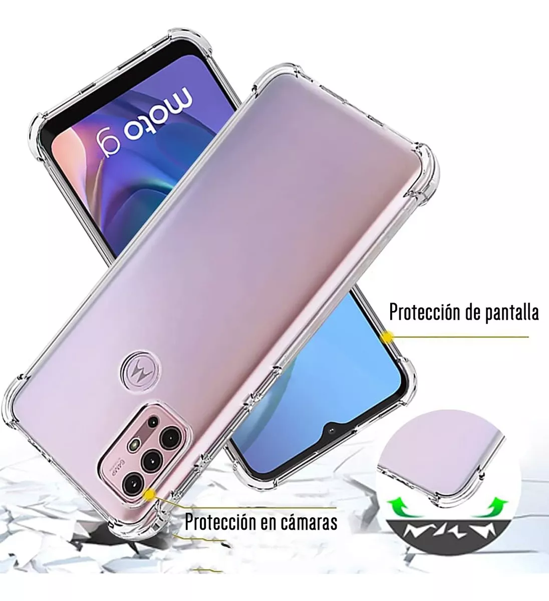 Foto 4 pulgar | Funda Para Moto G10/ G20/ G30 Acrigel Esquinas Reforzadas Transparente