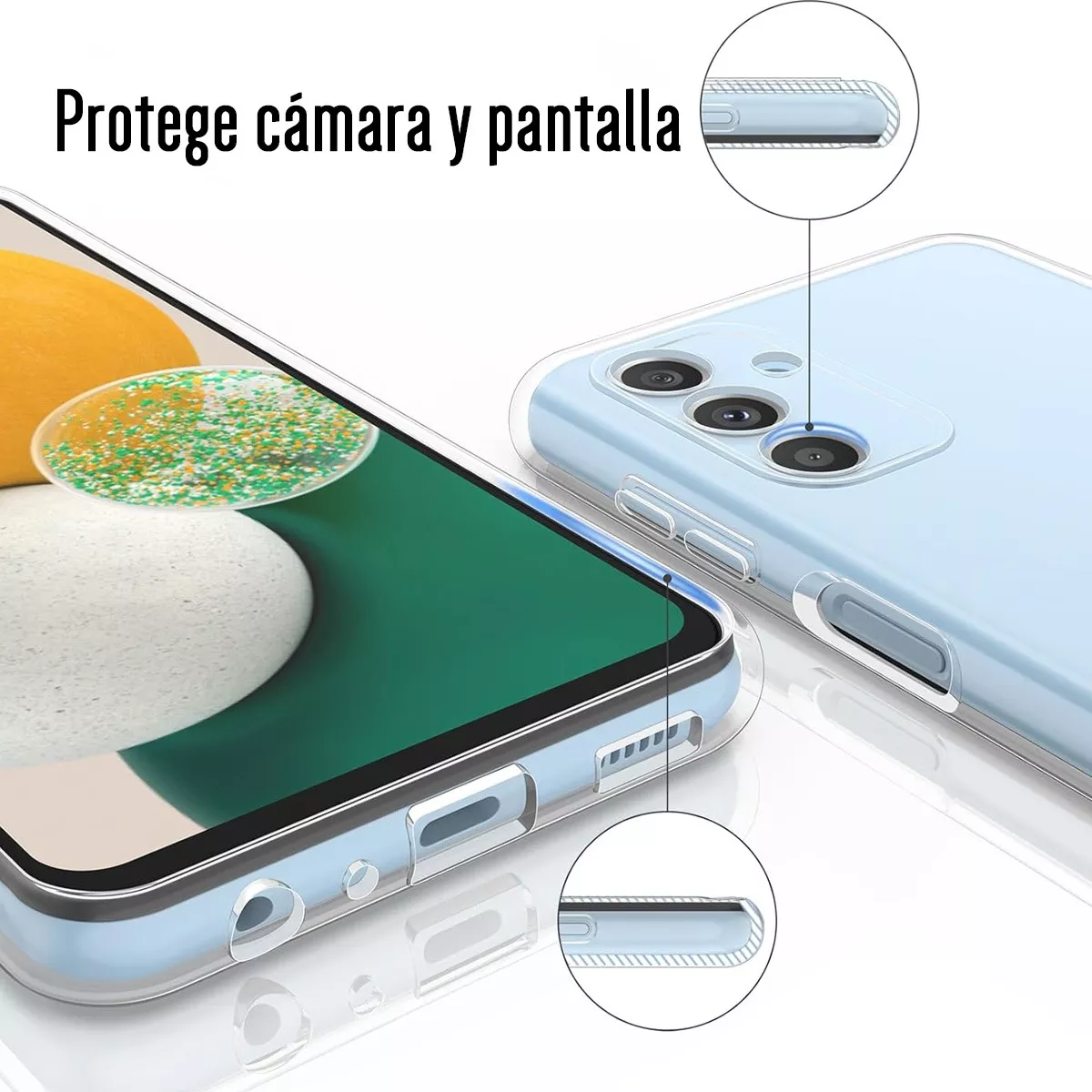 Foto 3 pulgar | Funda Para Galaxy A03s Protector Kiosla Hybrid Clear Case Premium