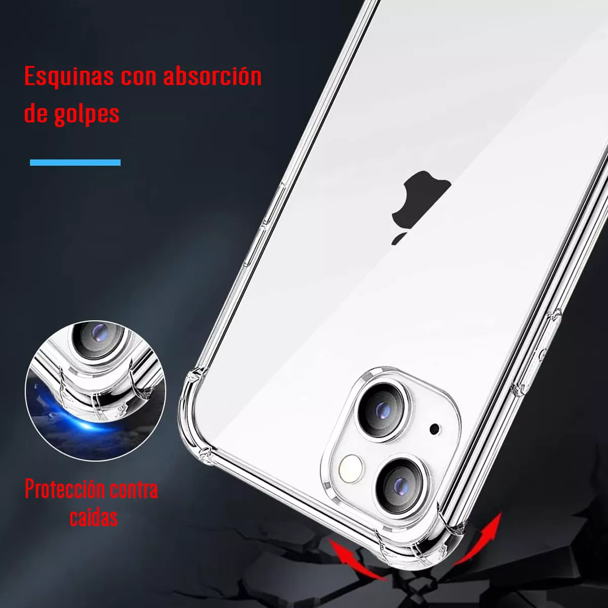 Foto 4 pulgar | Funda Para Iphone Acrigel Calidad Premium Esquinas Reforzada Color Transparente Iphone 13
