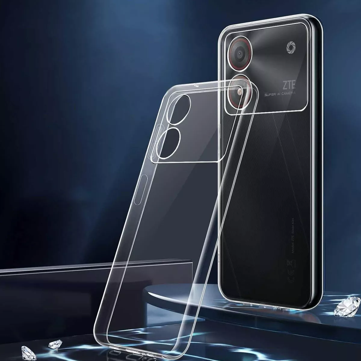 Foto 4 pulgar | Funda Para Zte Blade A34 Hybrid Clear Case Premium Reforzado