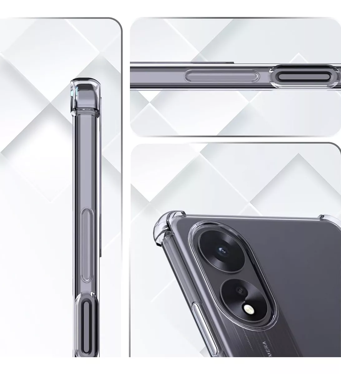 Foto 4 pulgar | Funda Para Oppo A38 4g Acrigel Ligera Uso Rudo Reforzada Color Transparente