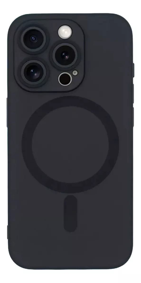 Foto 4 pulgar | Funda Para Iphone 15 Pro Max Compatible Con Magsafe Tpu Suave Negro Magsafe Black
