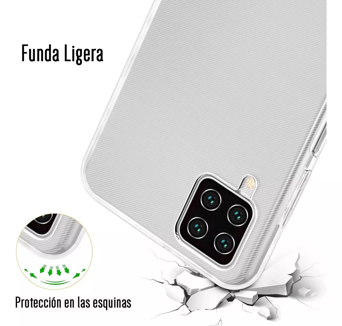 Foto 3 pulgar | Funda Para Galaxy A22 5g Hybrid Clear Protector Premium Tpu Reforzado