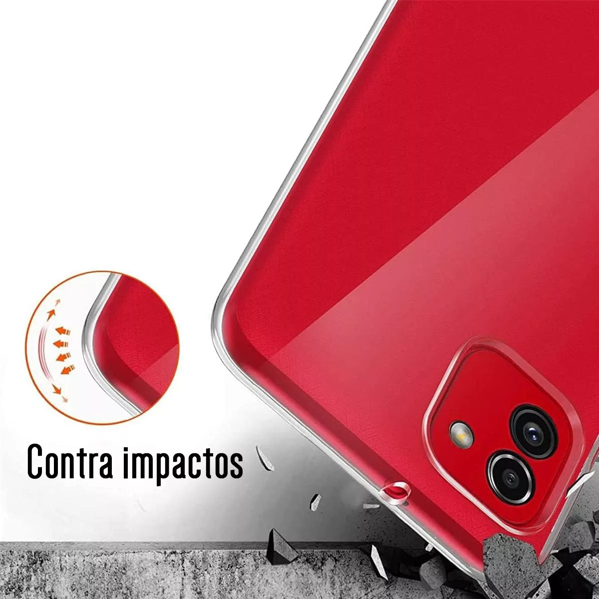Foto 4 pulgar | Funda Para Galaxy A03 Hybrid Clear Protector Premium Reforzado