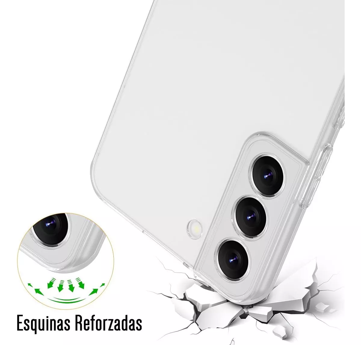Foto 4 pulgar | Funda Para Galaxy S22 Plus Hybrid Clear Case Premium Reforzada