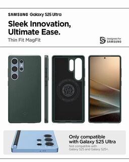 Foto 2 | Funda Spigen Thin Fit Magfit Para Galaxy S25 Ultra, Color Verde Abismo - Venta Internacional.