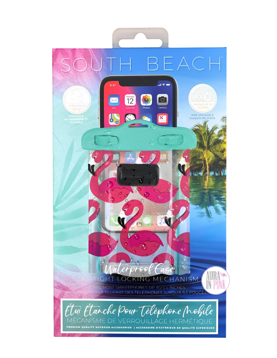 Funda Impermeable Universal Para Celular South Beach Deseño Flamingos