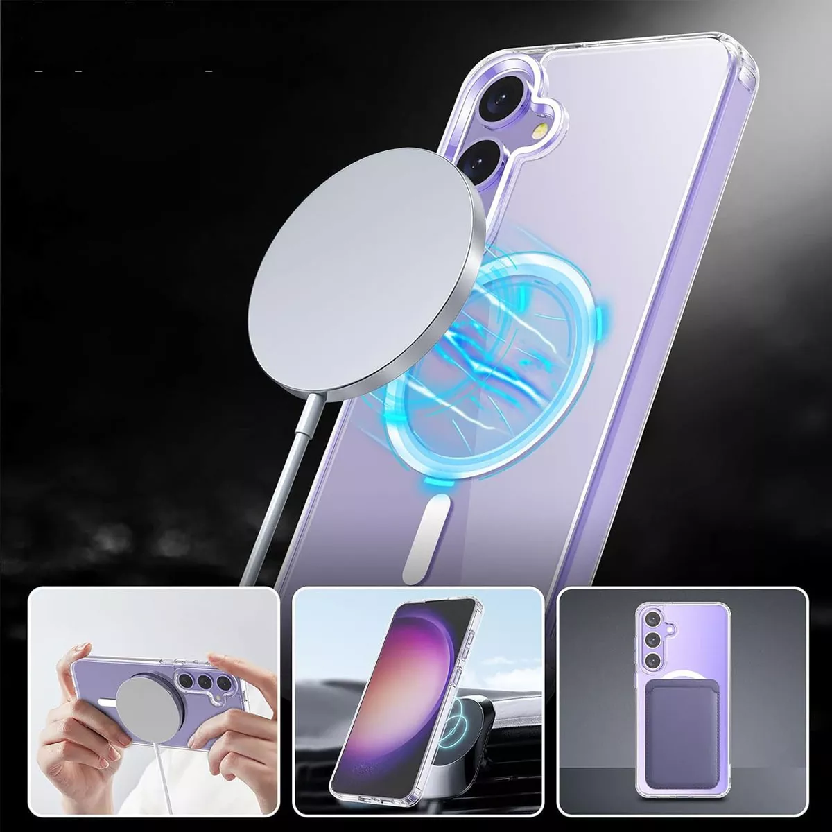 Foto 3 pulgar | Funda Para Galaxy S25 Plus Magnetic Clear Kiosla Tpu Premium