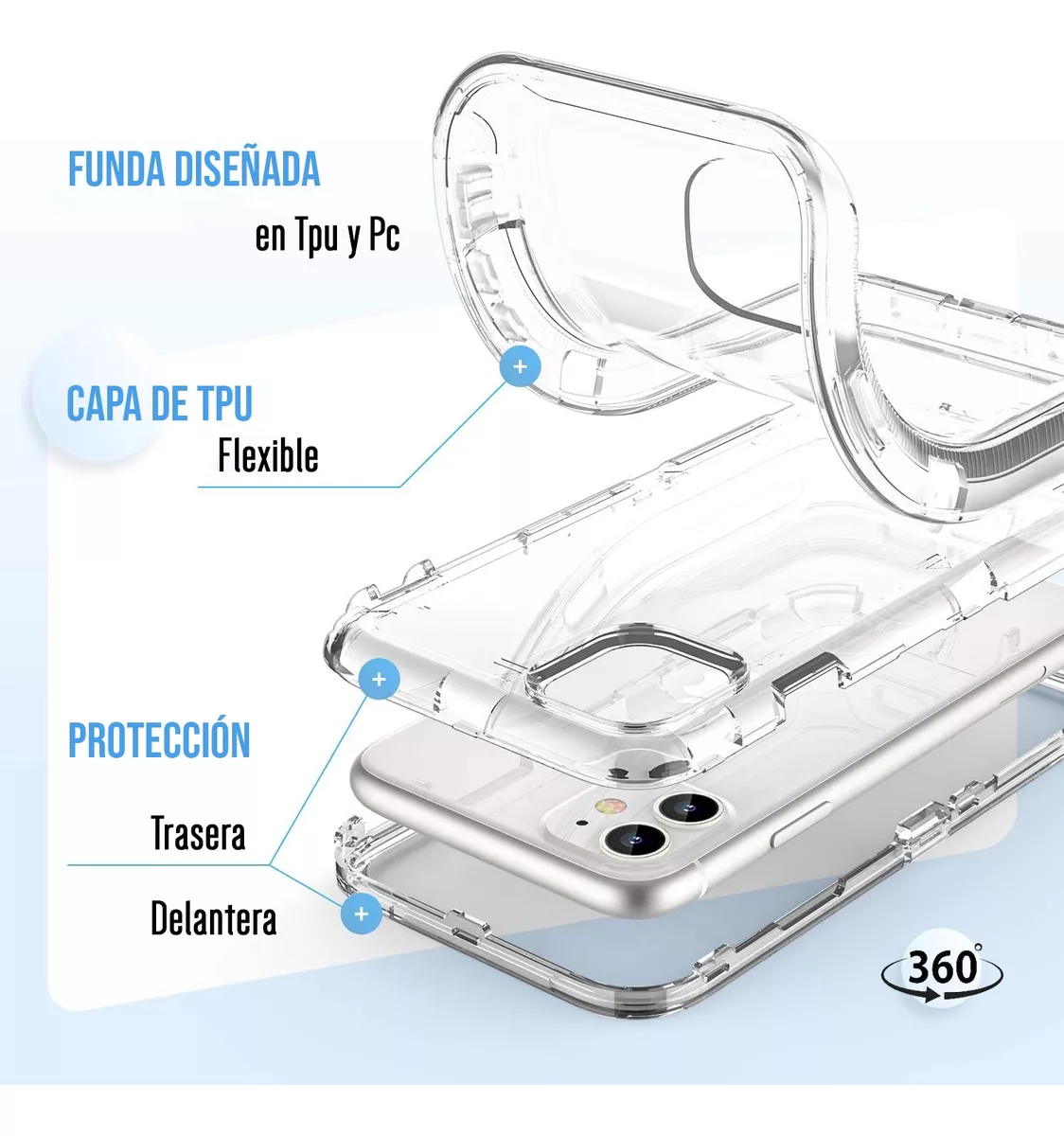 Foto 4 pulgar | Funda Para Iphone 13 Antishock 3 Capas Esquinas Reforzadas