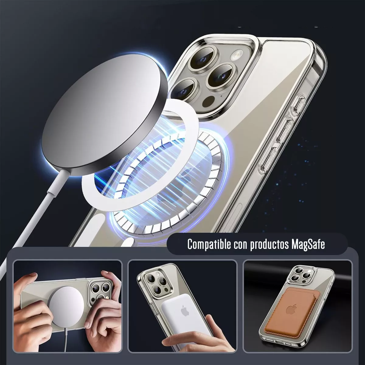 Foto 4 pulgar | Funda Para Iphone 16 Pro Max Magnetic Clear Kiosla Tpu Premium