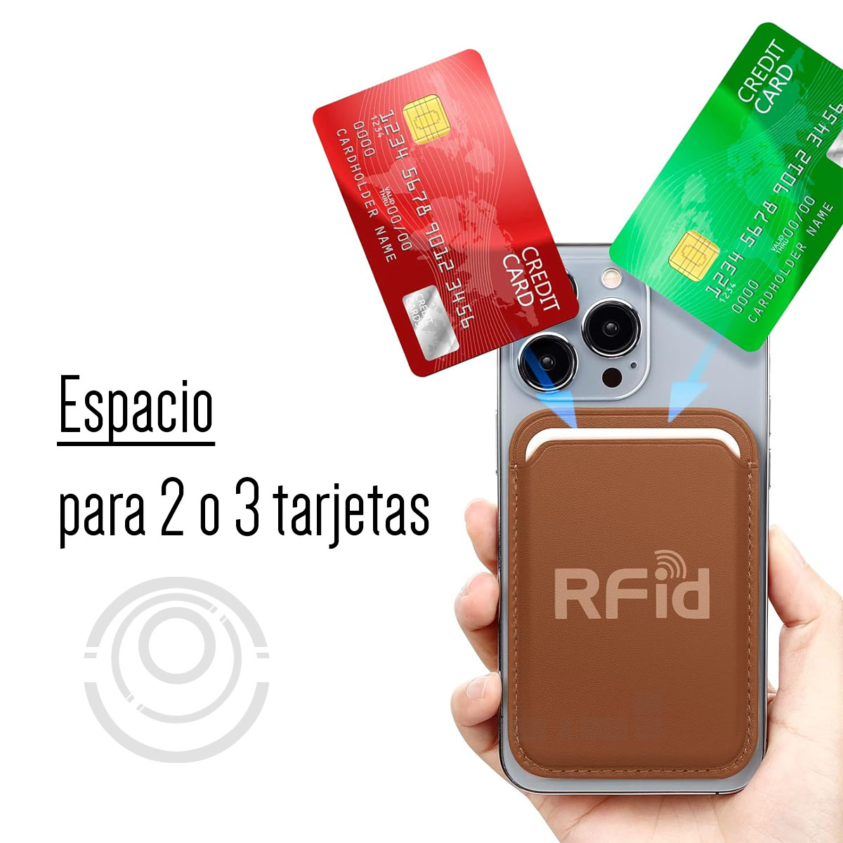 Foto 7 pulgar | Tarjetero Cartera Piel Premium Magsafe Para Iphone Y Magsafe