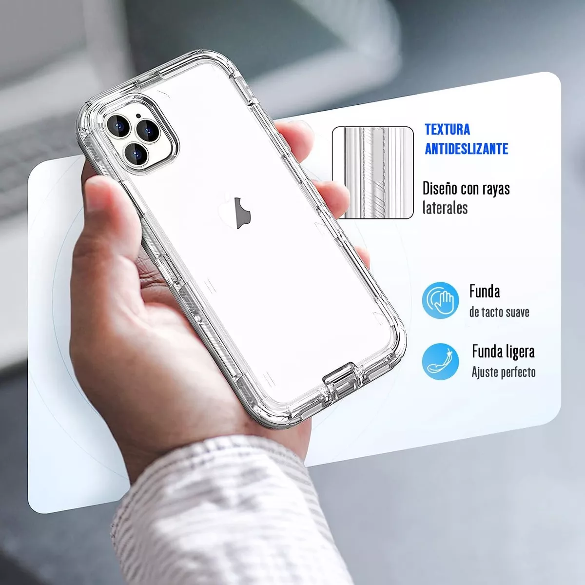 Foto 4 pulgar | Funda Para  Iphone 13 Pro Reforzada Alto Impacto Antishock