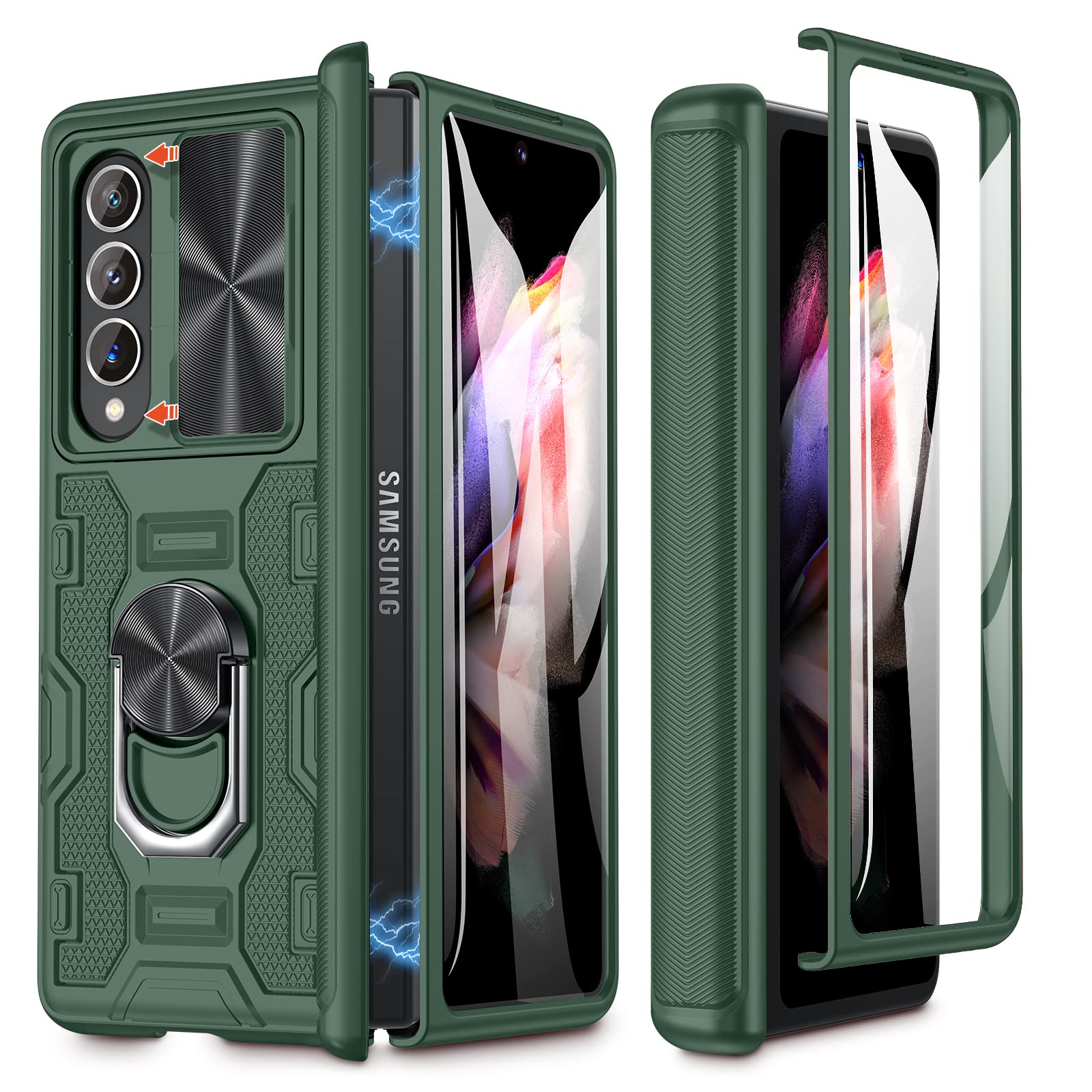 Foto 2 pulgar | Funda Caka Para Samsung Galaxy Z Fold 3 5g Con Protector De Pantalla - Venta Internacional.