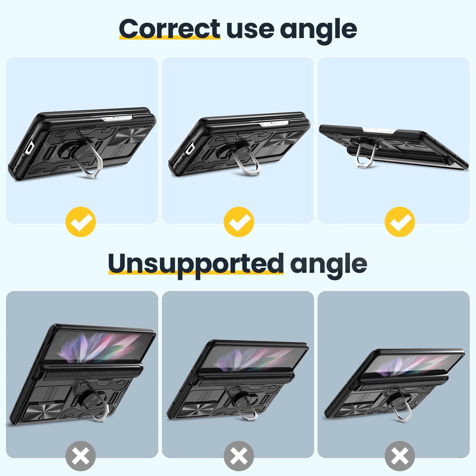 Foto 8 pulgar | Funda Caka Para Samsung Galaxy Z Fold 3 5g Con Protector De Pantalla - Venta Internacional.