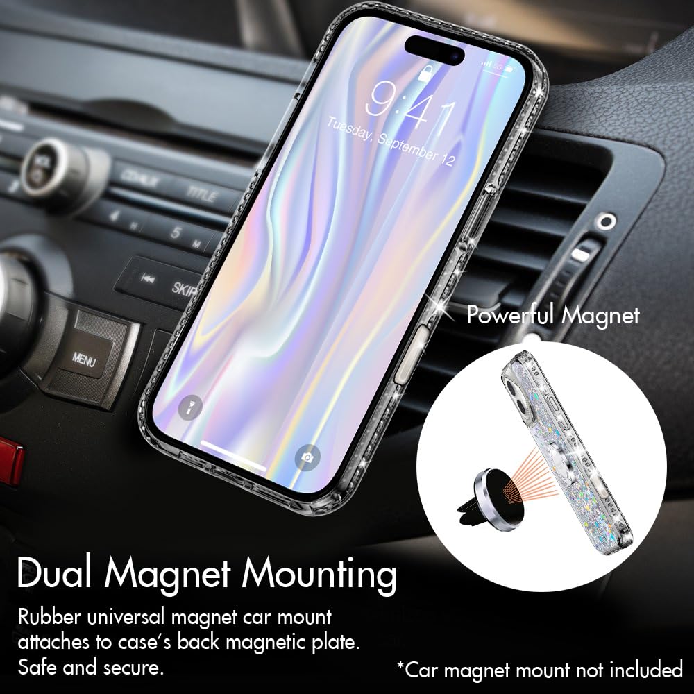 Foto 5 pulgar | Funda Con Tapa Plateada Para Iphone 16 Plus, Con Forma De Líquido En Movimiento, Holográfica - Venta Internacional.