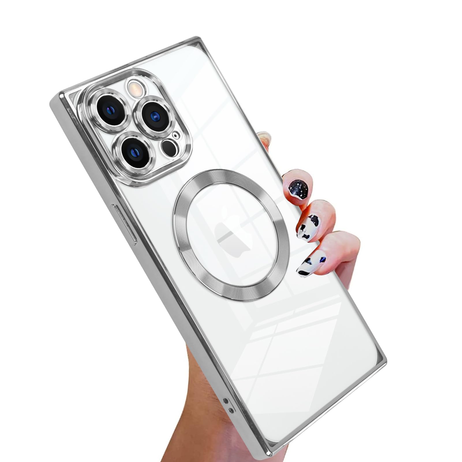 Foto 2 pulgar | Funda De Teléfono Kanghar Iphone 13 Pro Magnética Transparente Con Protector - Venta Internacional.