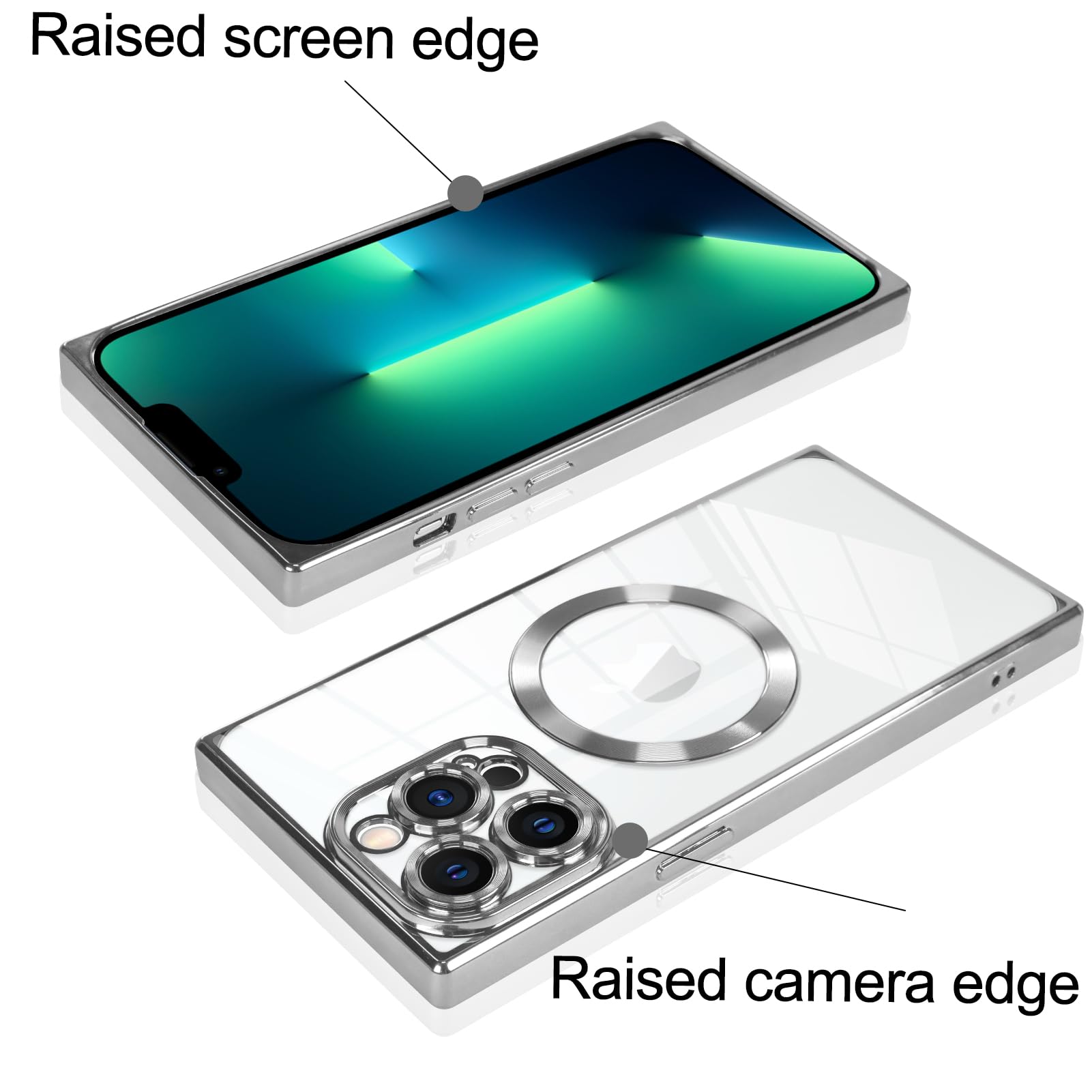 Foto 5 pulgar | Funda De Teléfono Kanghar Iphone 13 Pro Magnética Transparente Con Protector - Venta Internacional.