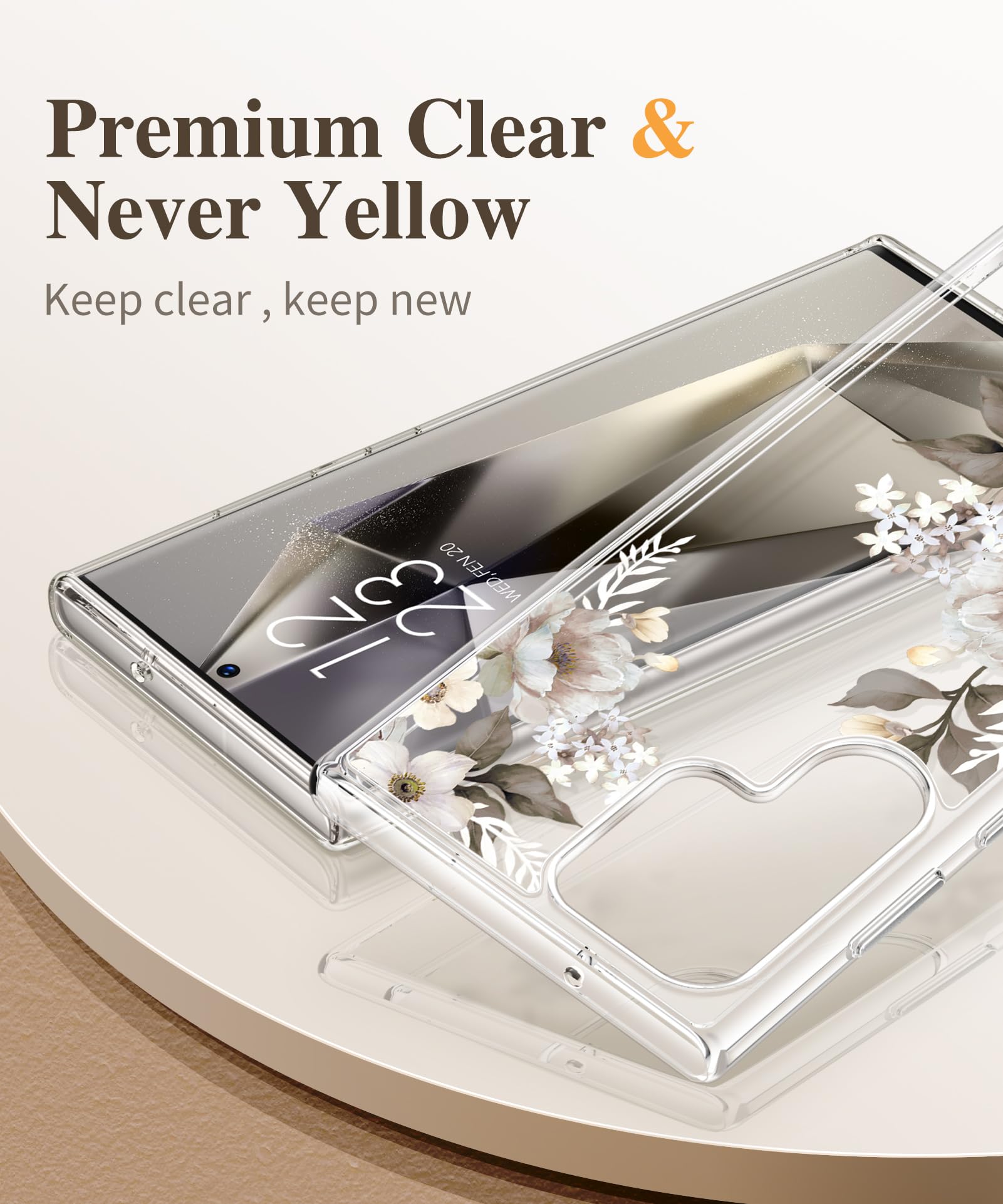 Foto 3 | Funda De Teléfono Gviewin Para Samsung Galaxy S24 Ultra Floral - Venta Internacional.