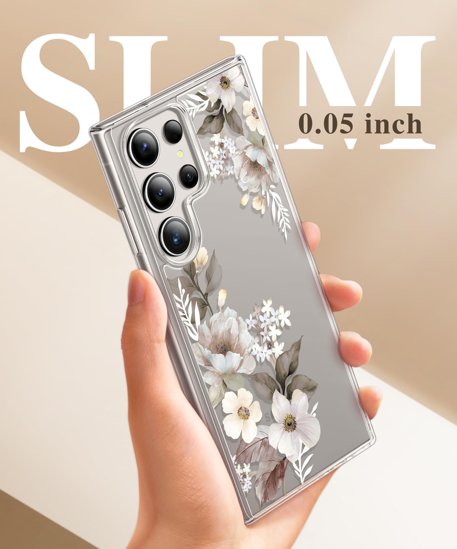 Foto 7 pulgar | Funda De Teléfono Gviewin Para Samsung Galaxy S24 Ultra Floral - Venta Internacional.