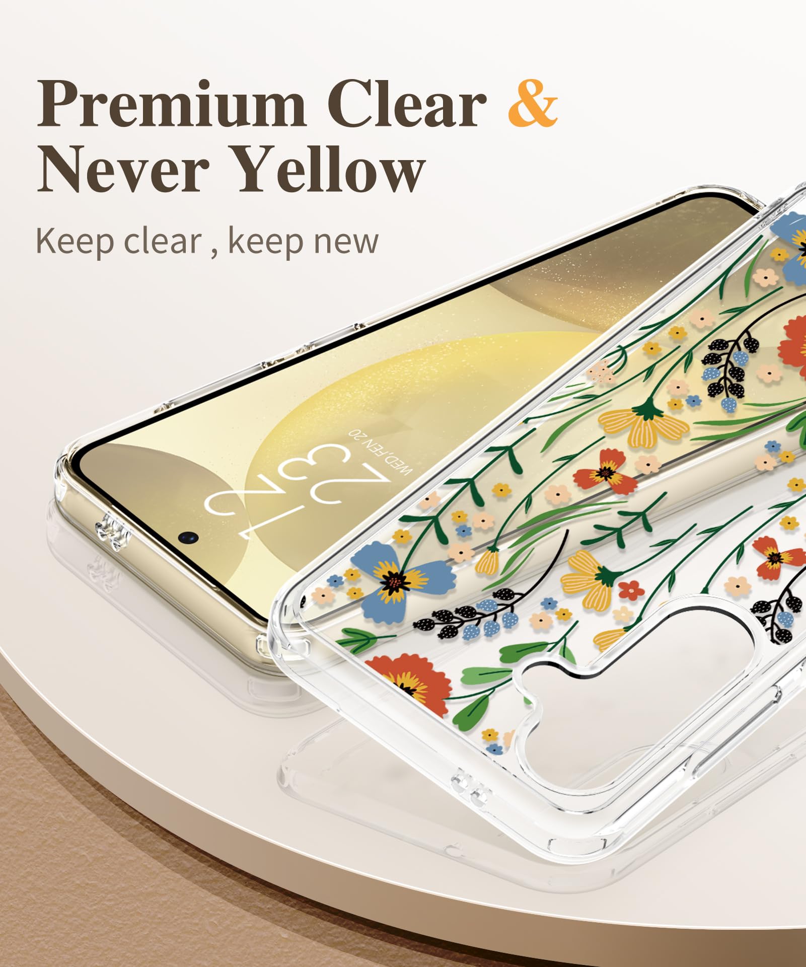 Foto 4 pulgar | Funda De Teléfono Gviewin Para Samsung Galaxy S24 Plus Floral 6.7 - Venta Internacional.