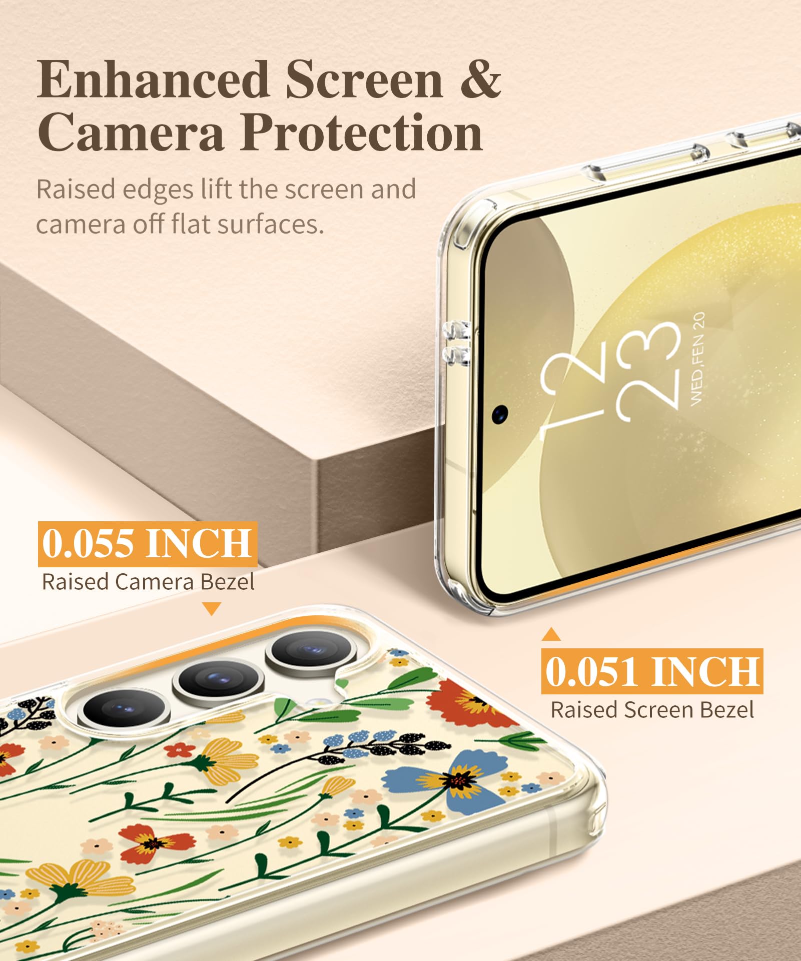Foto 6 pulgar | Funda De Teléfono Gviewin Para Samsung Galaxy S24 Plus Floral 6.7 - Venta Internacional.