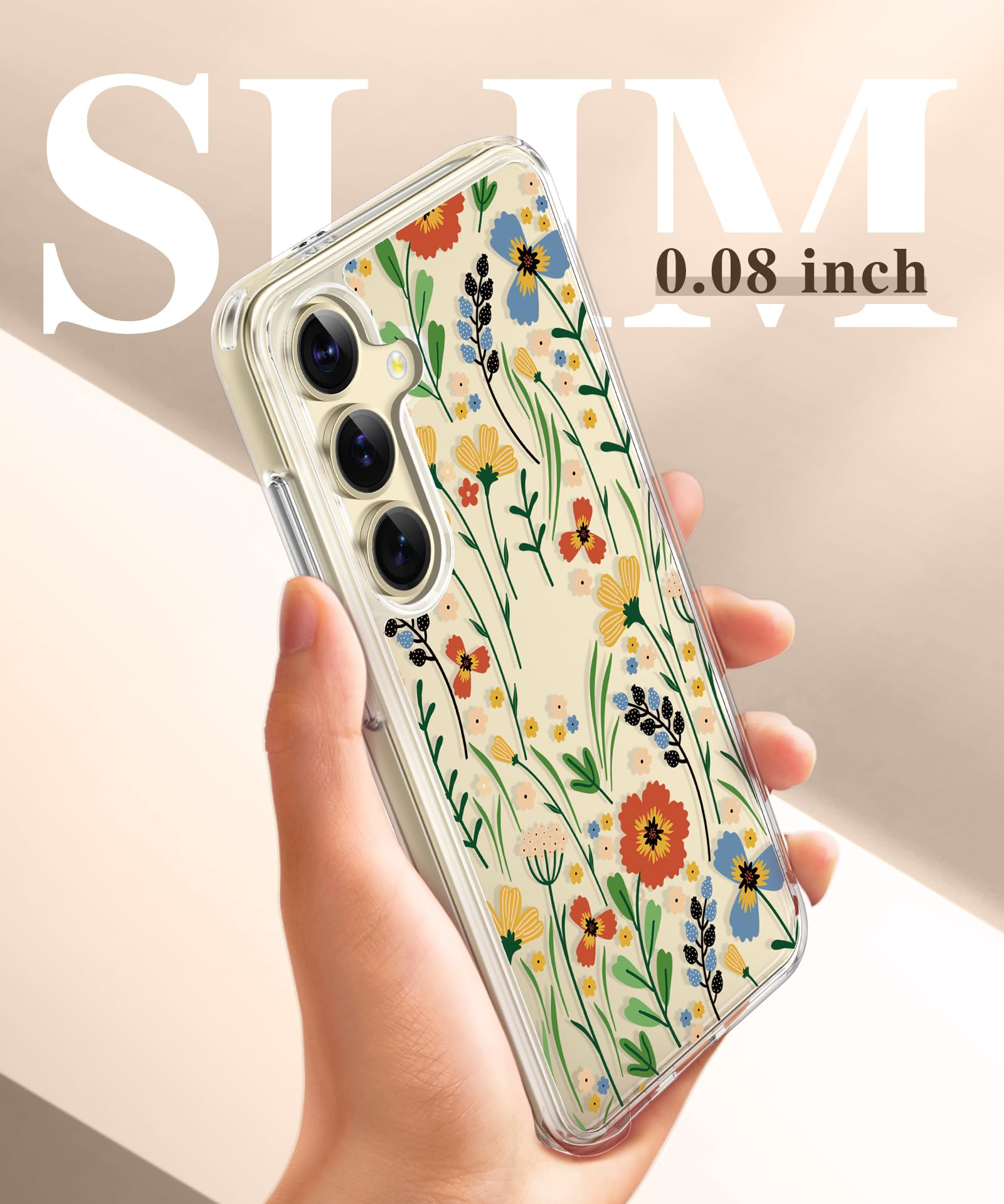 Foto 7 pulgar | Funda De Teléfono Gviewin Para Samsung Galaxy S24 Plus Floral 6.7 - Venta Internacional.