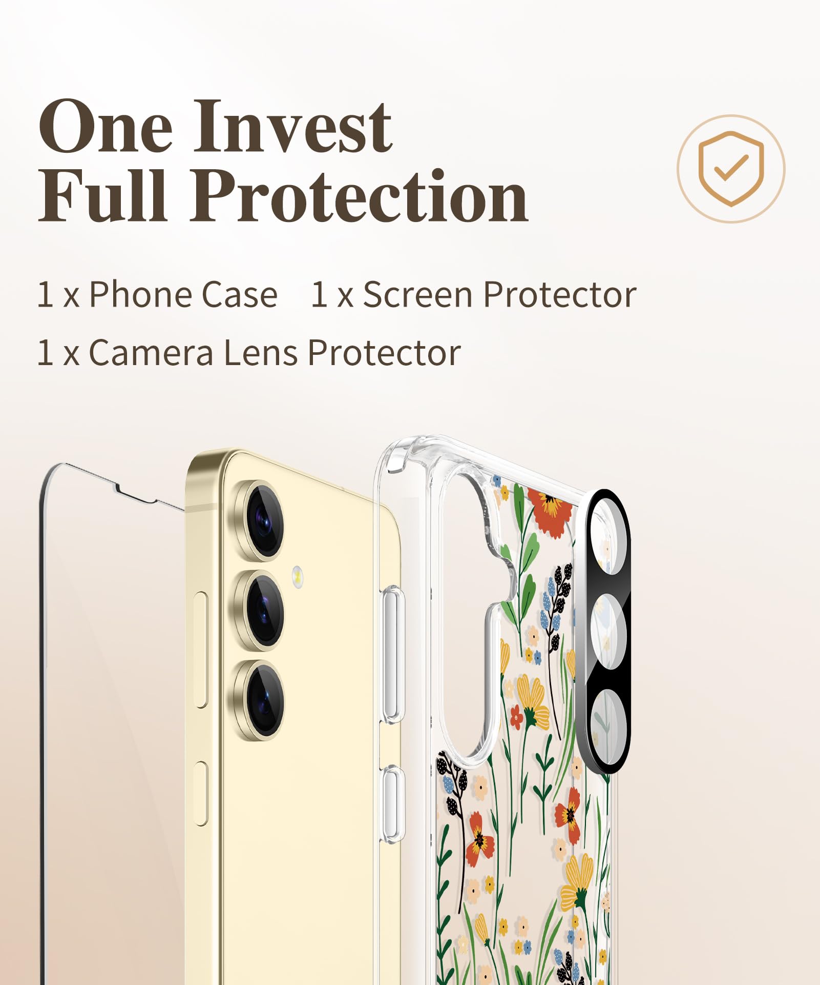 Foto 8 pulgar | Funda De Teléfono Gviewin Para Samsung Galaxy S24 Plus Floral 6.7 - Venta Internacional.