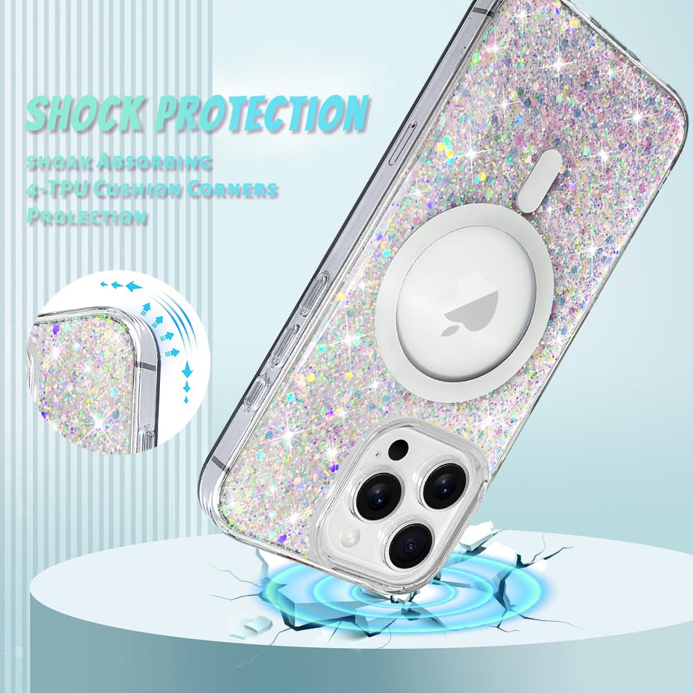 Foto 4 pulgar | Funda Bonoma Para Iphone 16 Pro Max Sparkly Glitter - Venta Internacional.