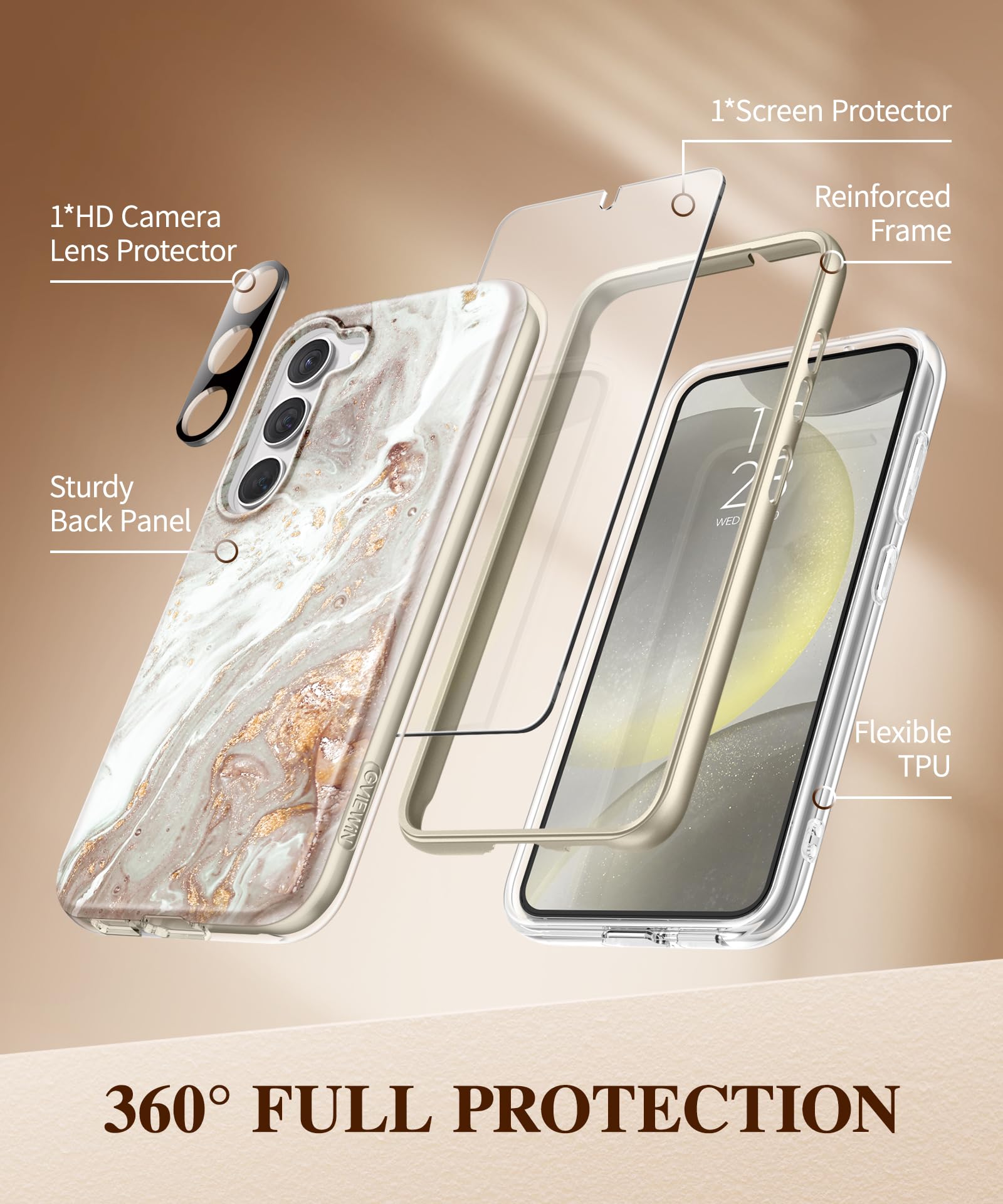 Foto 4 pulgar | Funda De Teléfono Gviewin Para Samsung Galaxy S24 Con Protector De Pantalla - Venta Internacional.