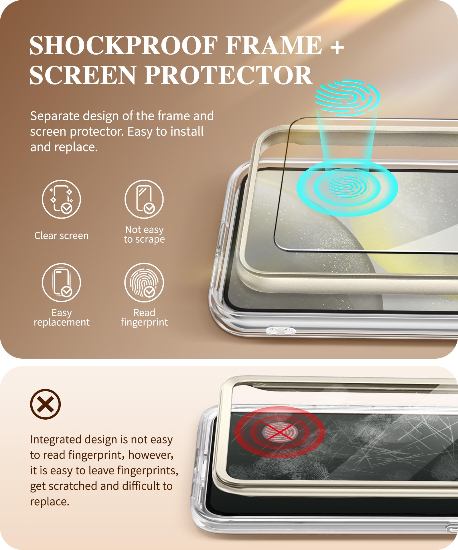 Foto 6 pulgar | Funda De Teléfono Gviewin Para Samsung Galaxy S24 Con Protector De Pantalla - Venta Internacional.